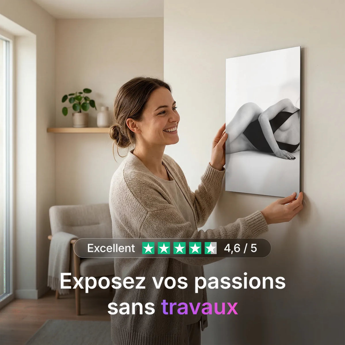 Tableau Séduction Obscur | en Métal Format A3