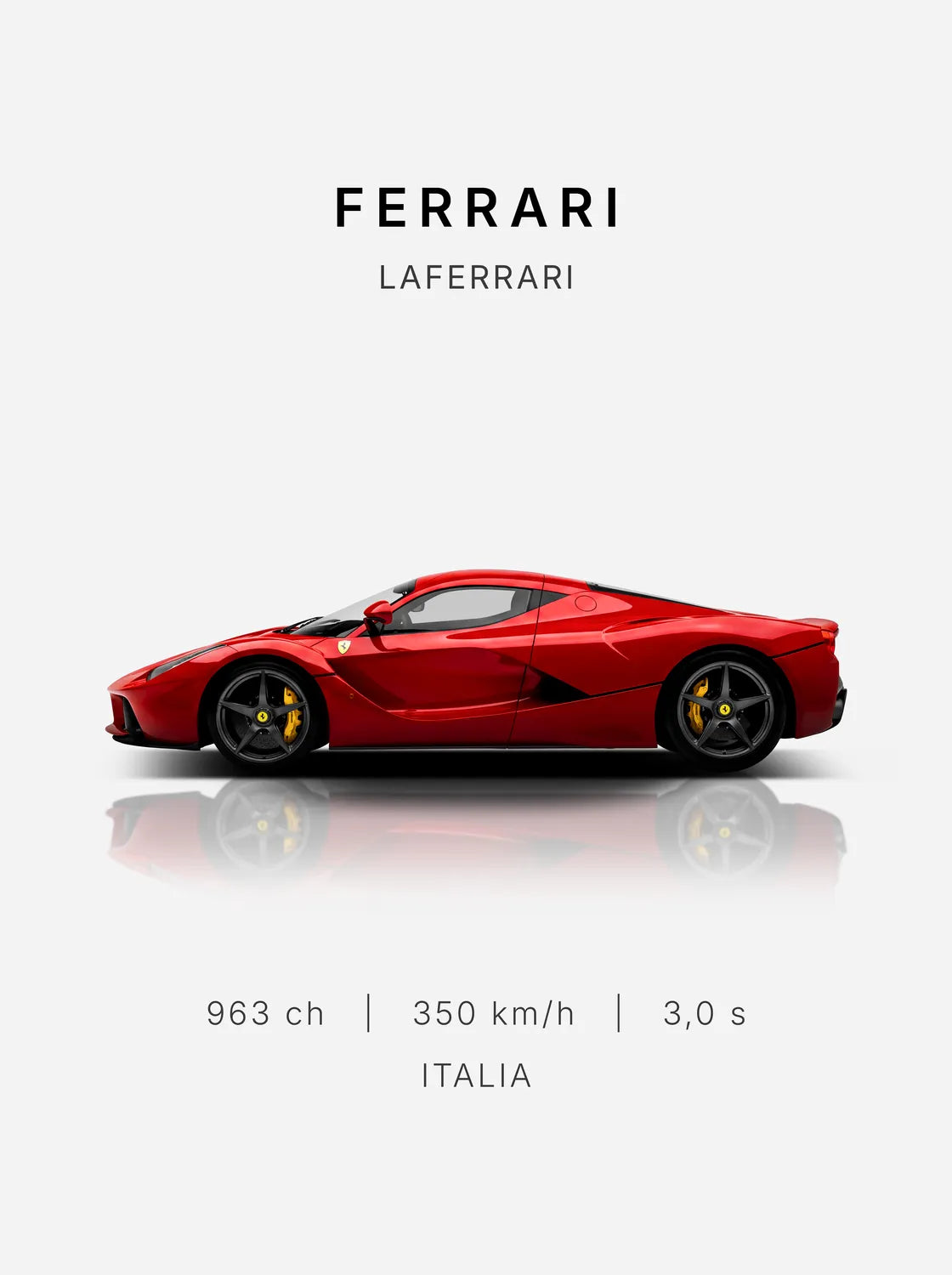 Tableau Ferrari LaFerrari — Performances | en Métal Format A3