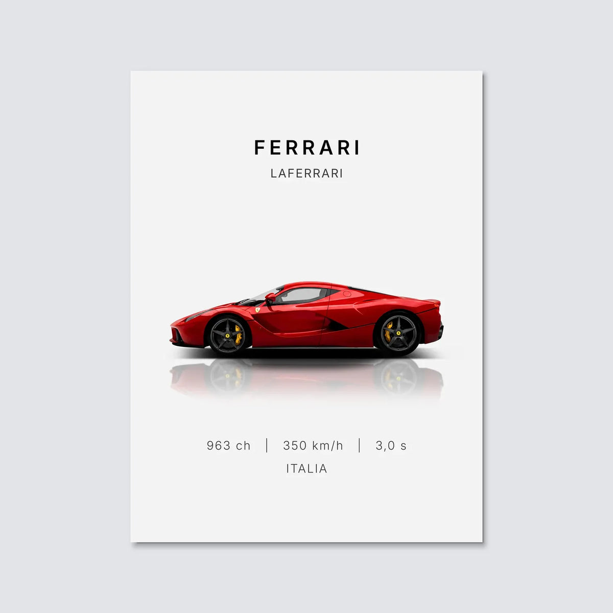 Tableau Ferrari LaFerrari — Performances | en Métal Format A3
