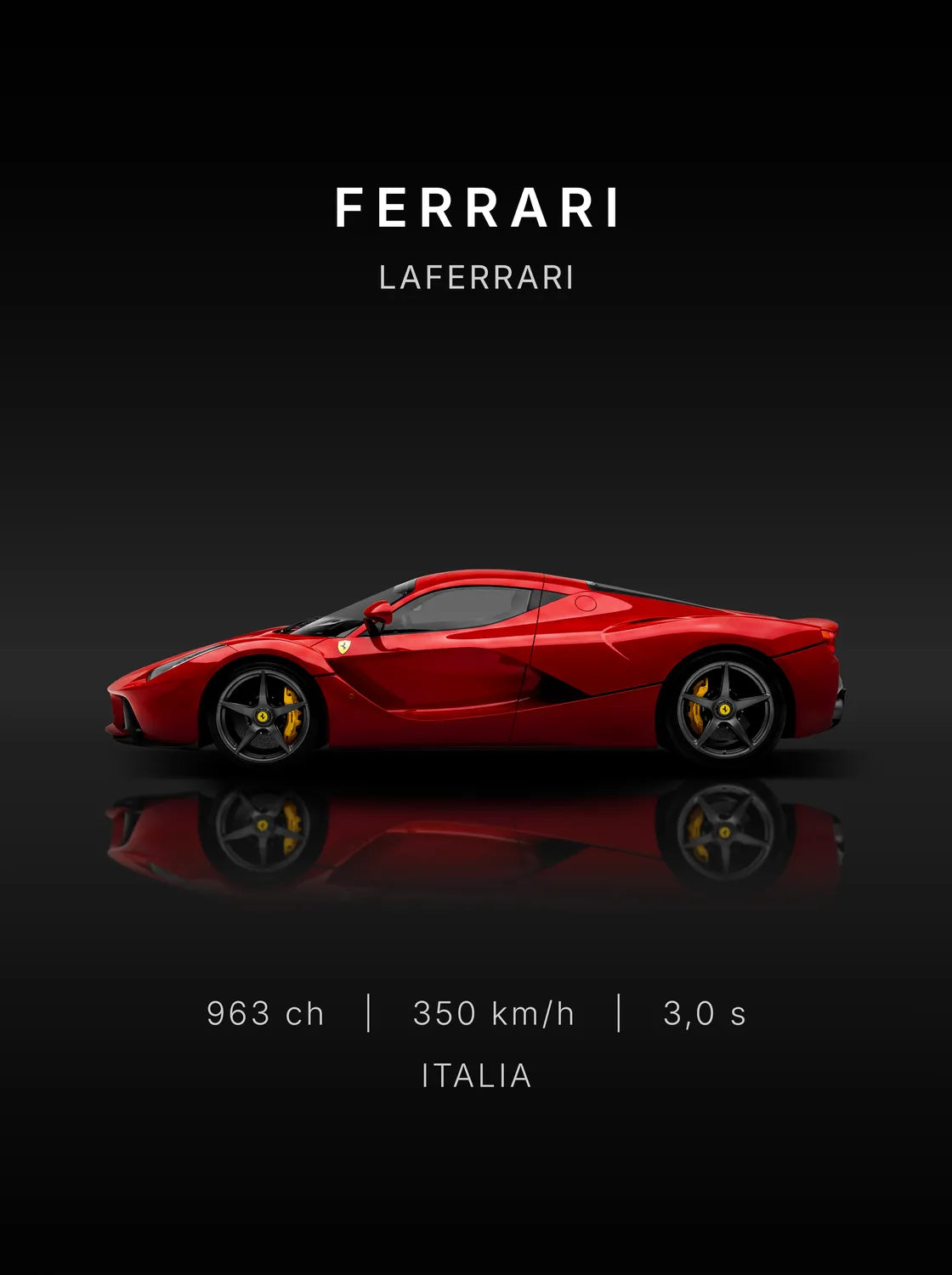 Tableau Ferrari LaFerrari — Performances | en Métal Format A3