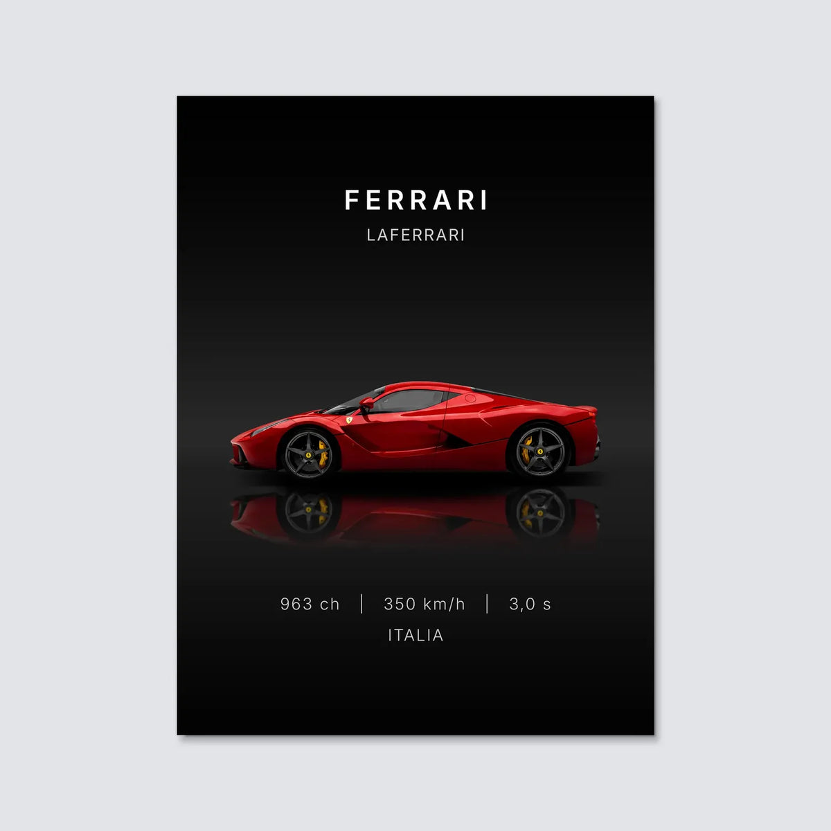 Tableau Ferrari LaFerrari — Performances | en Métal Format A3