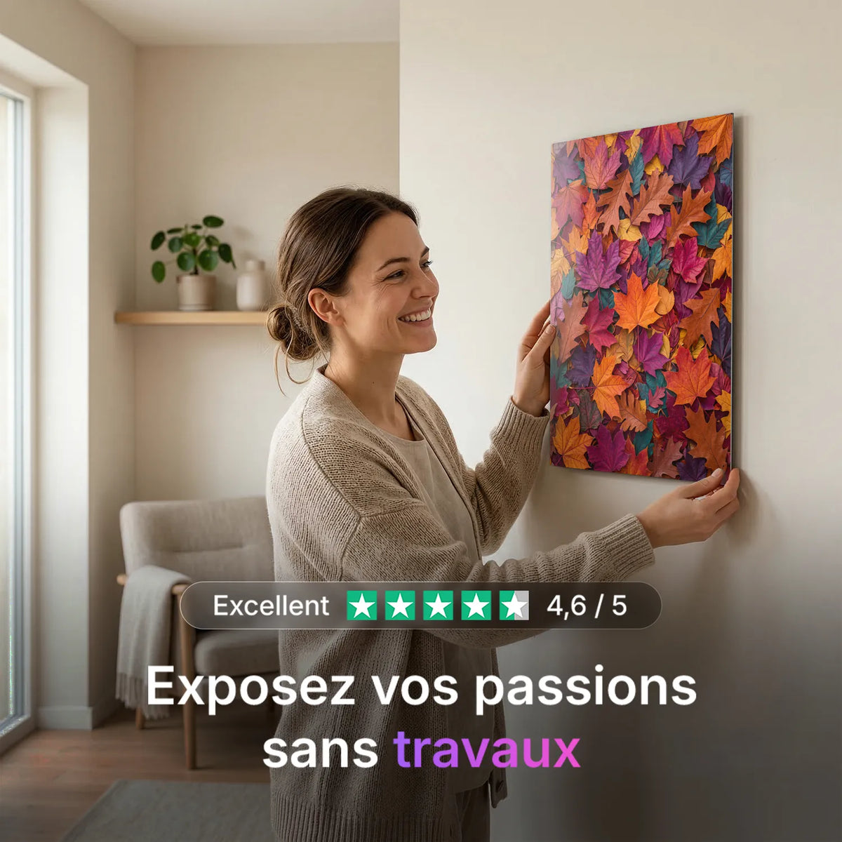 Tableau Multicolores | en Métal Format A3