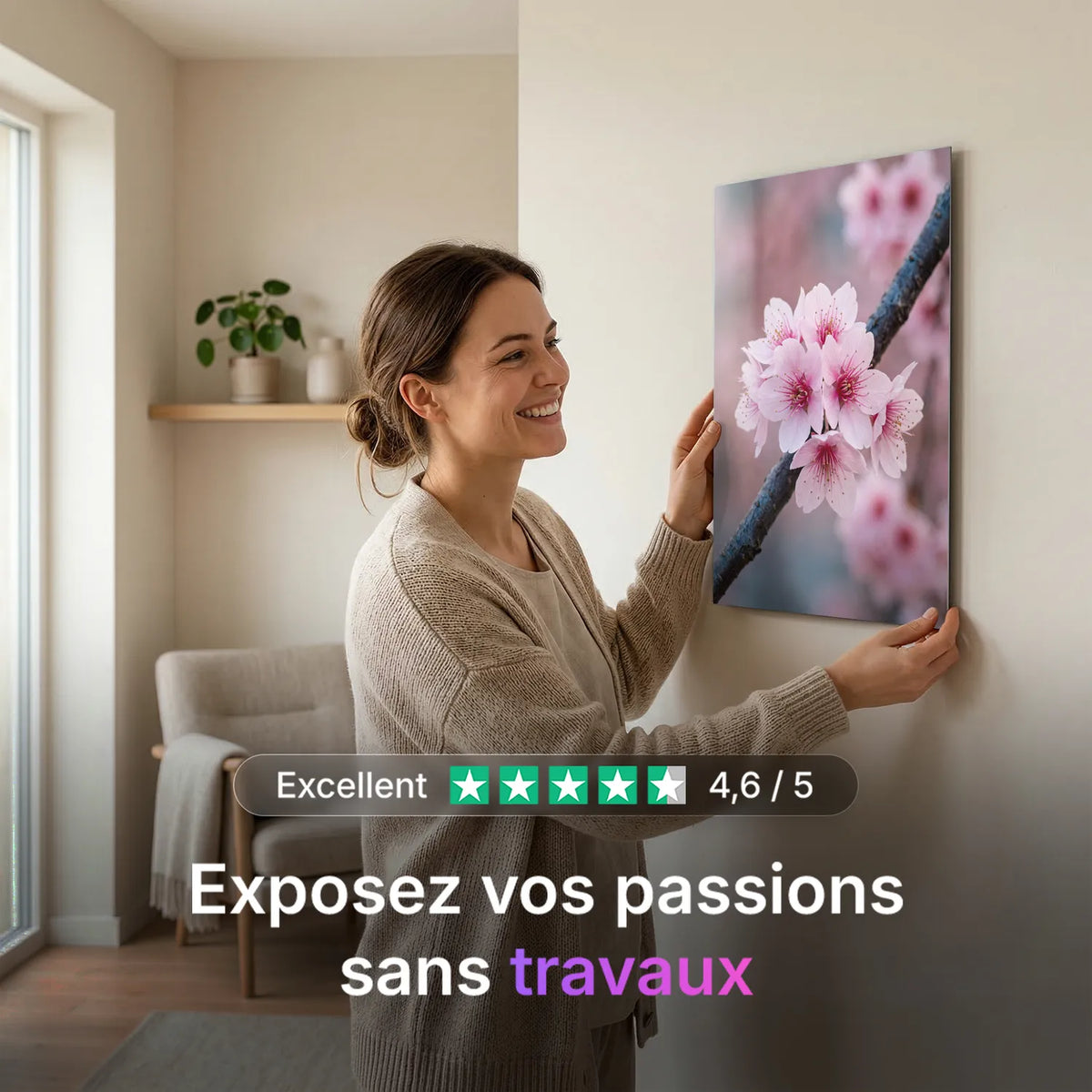 Tableau Fleurs de cerisier japonais | en Métal Format A3