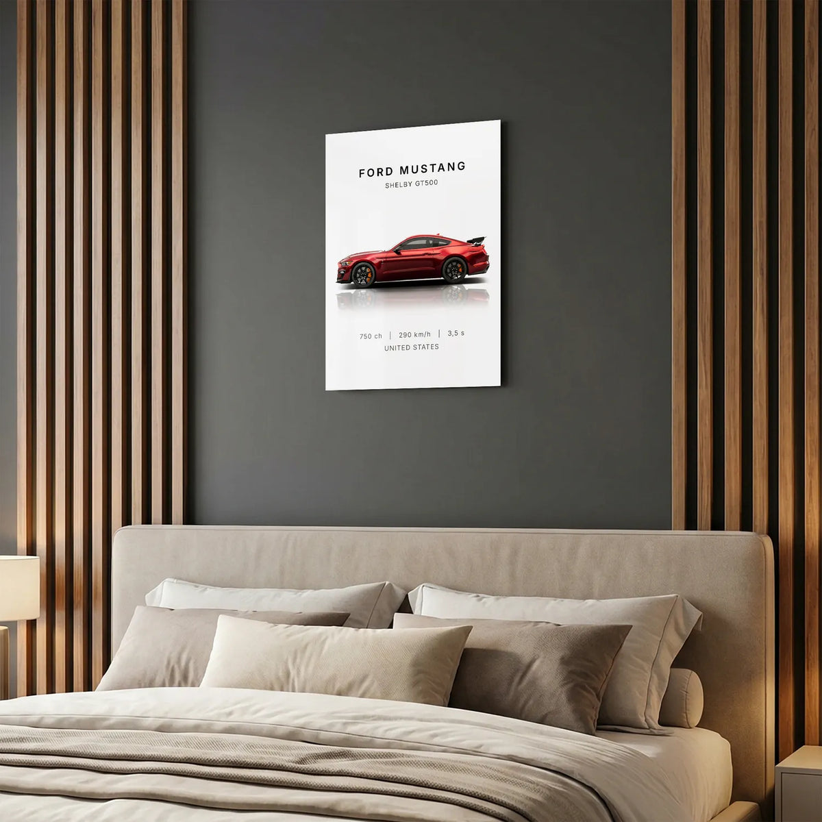 Tableau Ford Mustang Shelby GT500 — Performances | en Métal Format A3