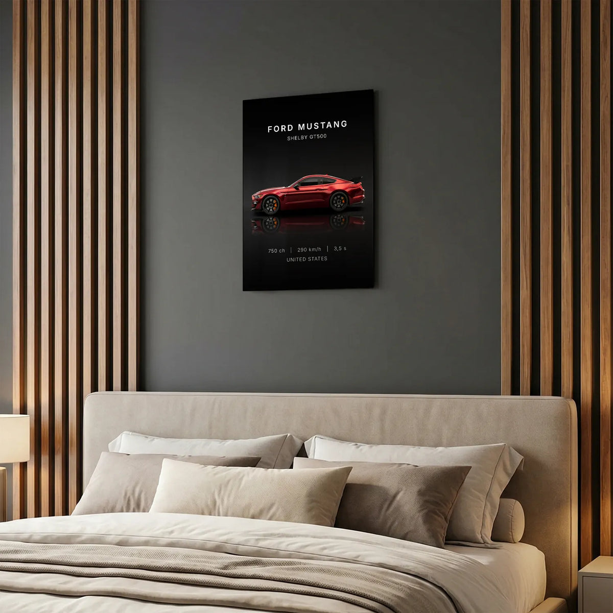 Tableau Ford Mustang Shelby GT500 — Performances | en Métal Format A3