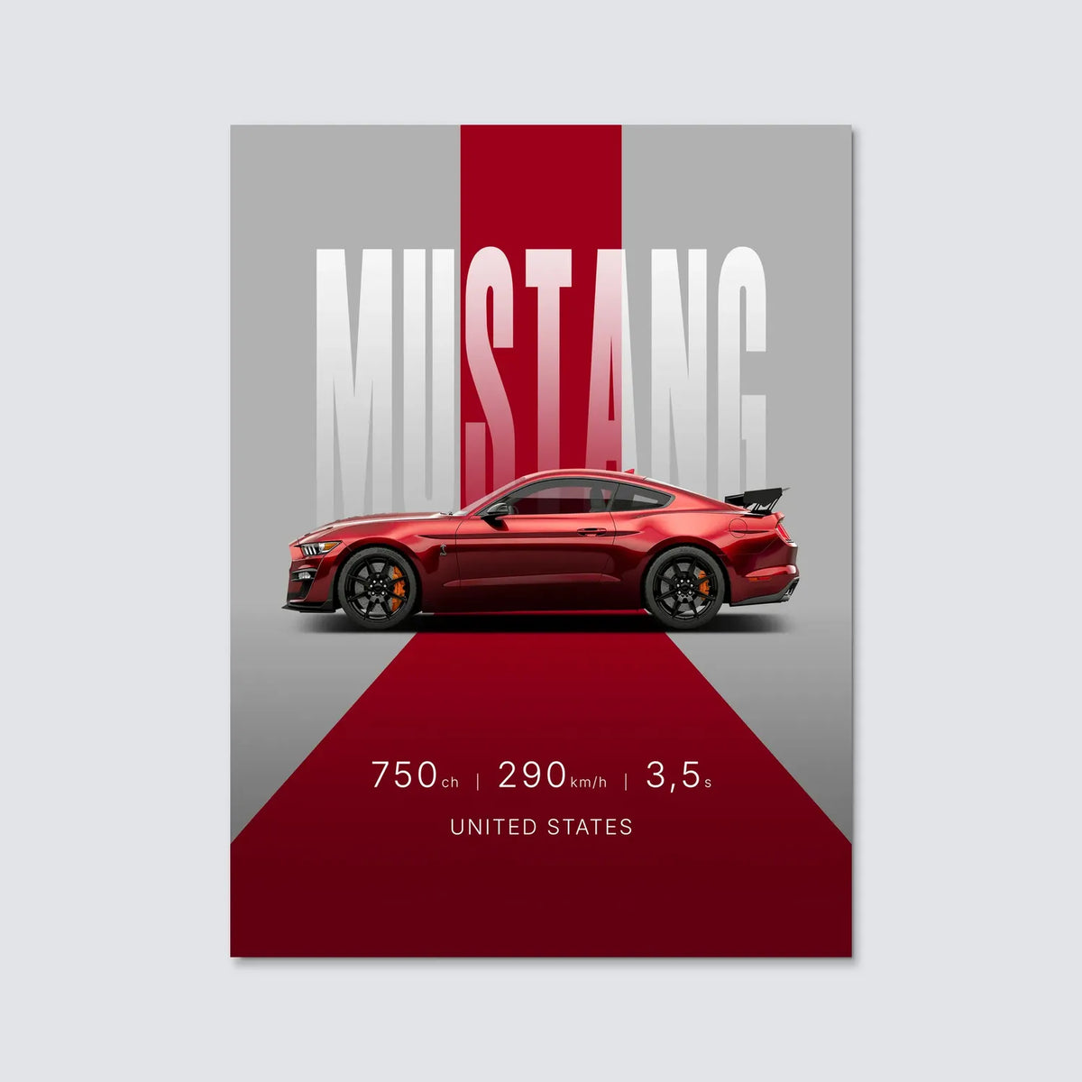 Tableau Ford Mustang Shelby GT500 — Studio | en Métal Format A3