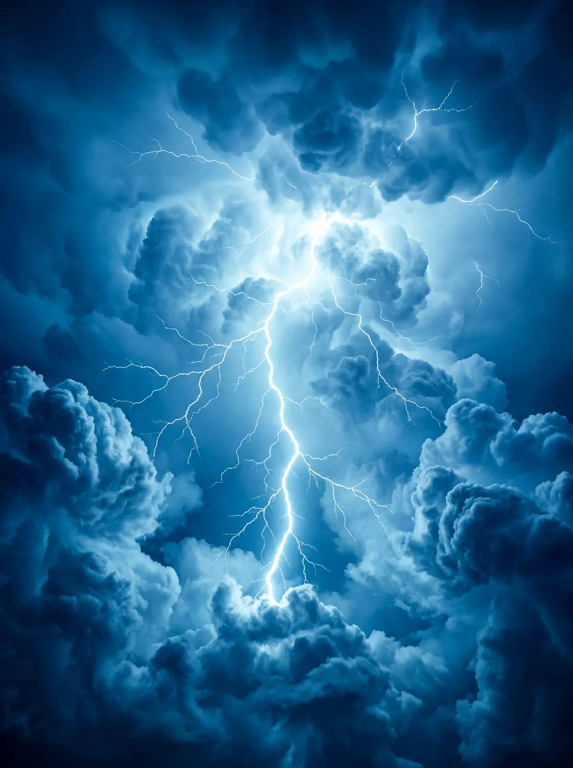 Tableau Foudre bleue | en Métal Format A3