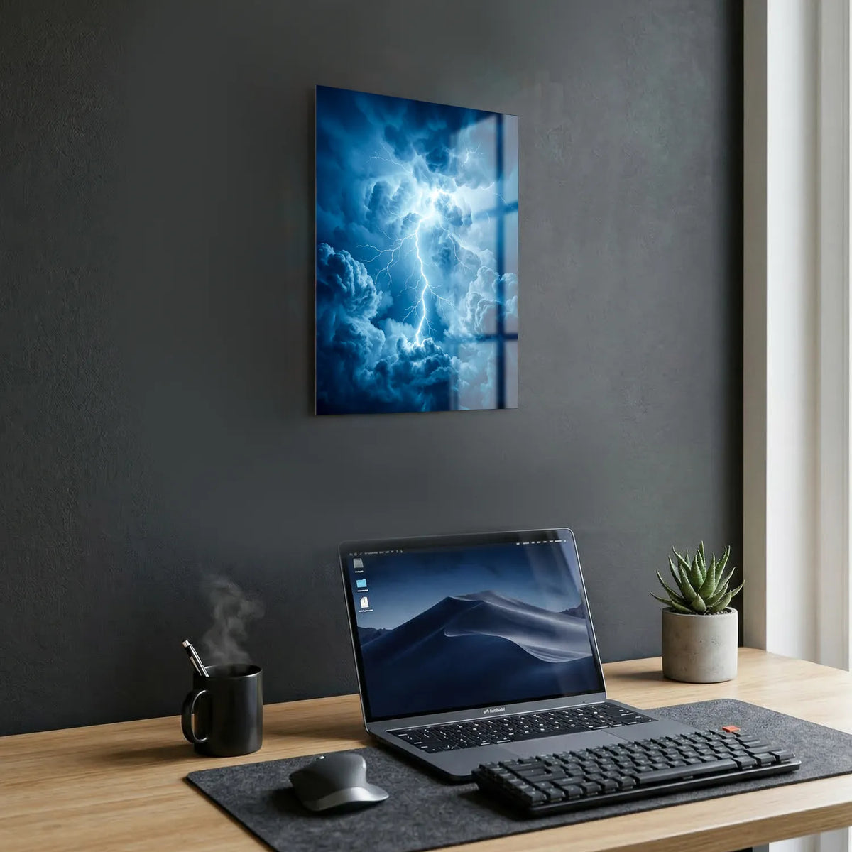 Tableau Foudre bleue | en Métal Format A3