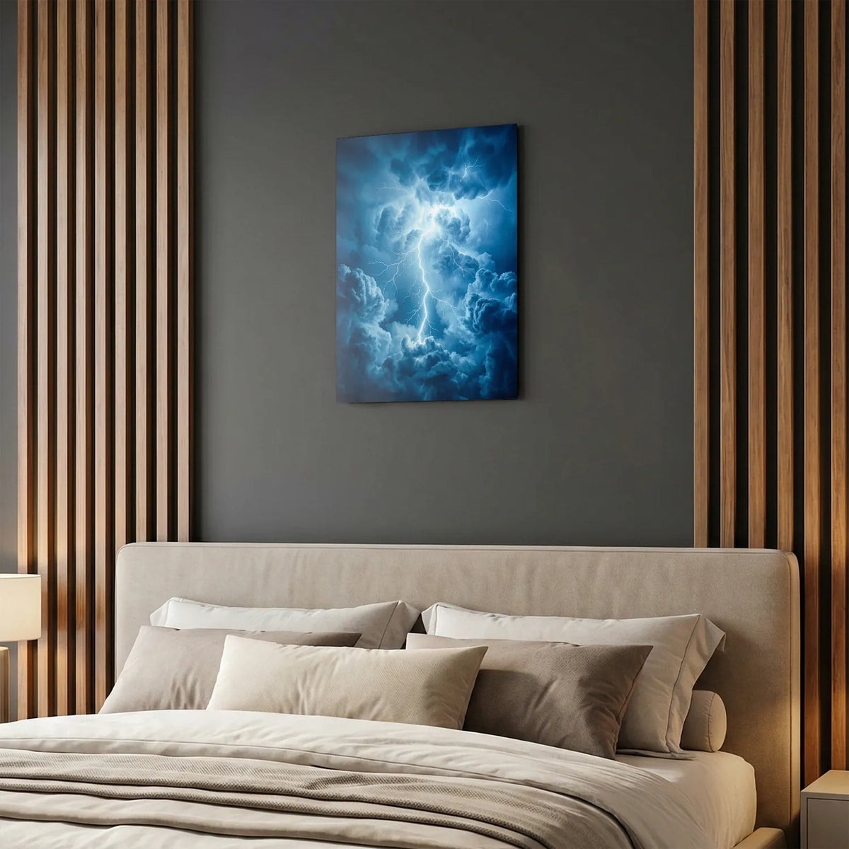 Tableau Foudre bleue | en Métal Format A3