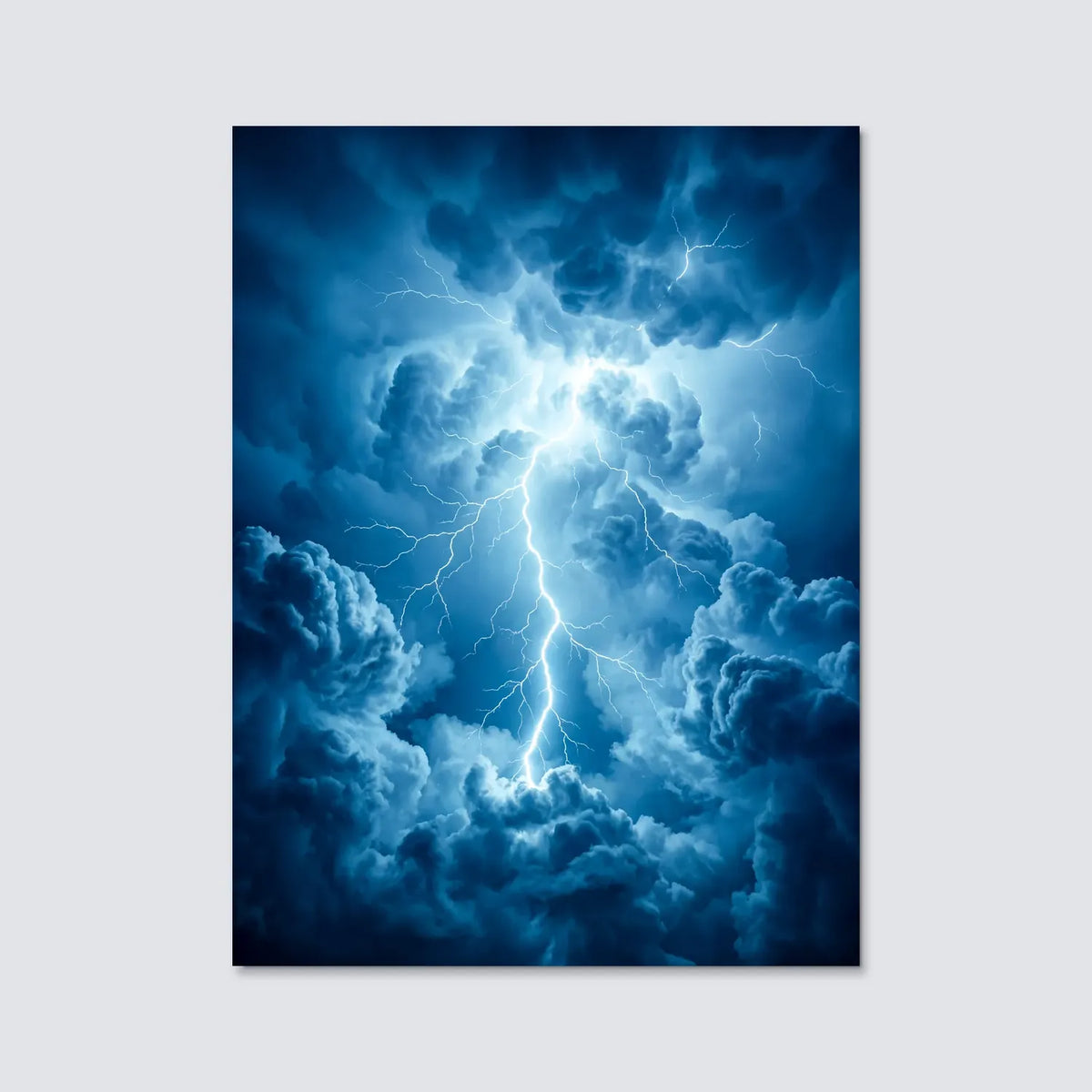 Tableau Foudre bleue | en Métal Format A3
