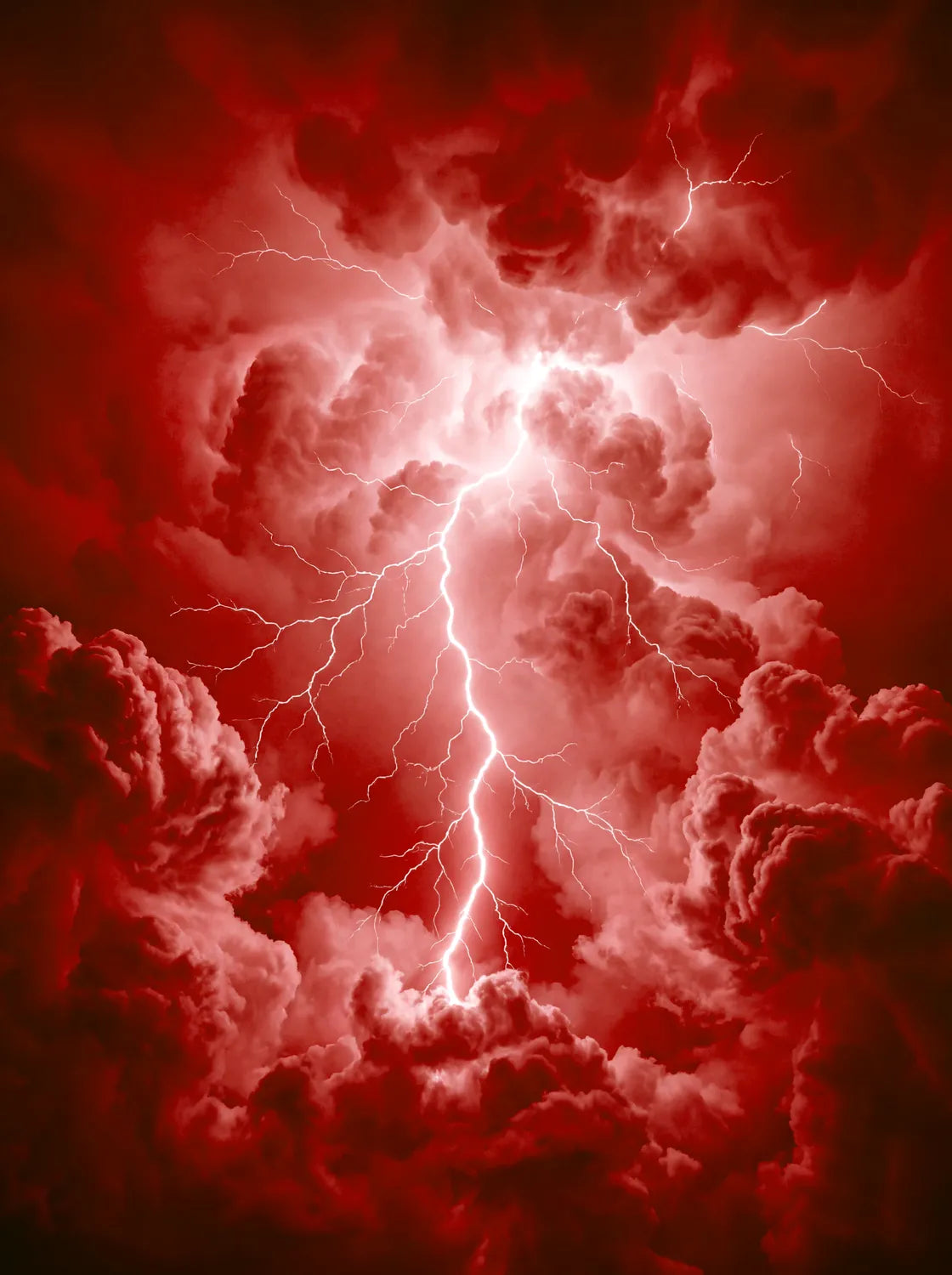 Tableau Foudre rouge | en Métal Format A3