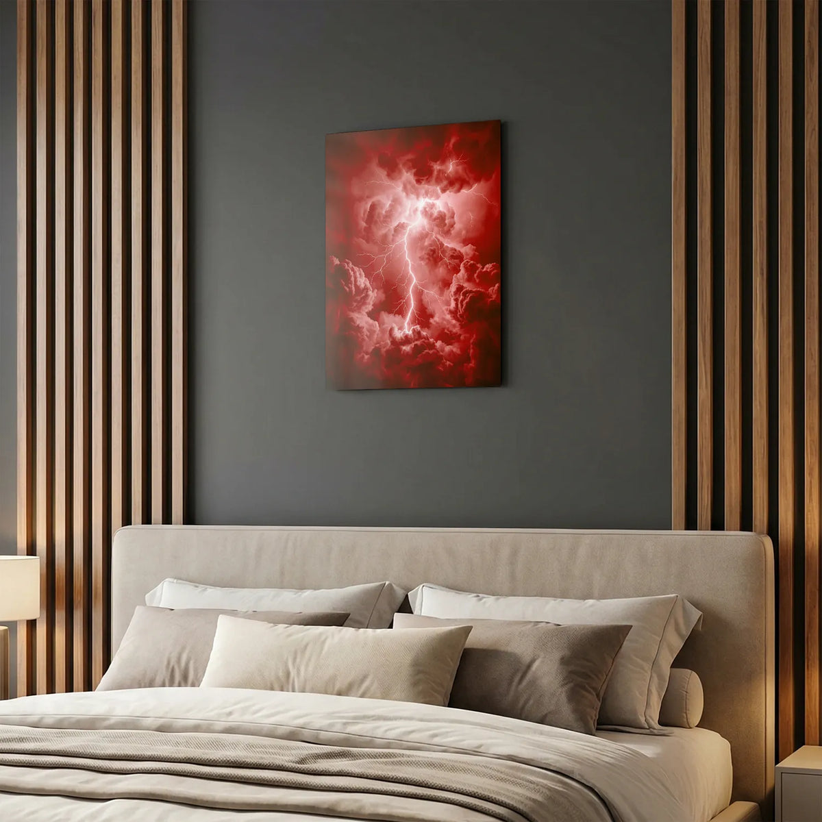 Tableau Foudre rouge | en Métal Format A3