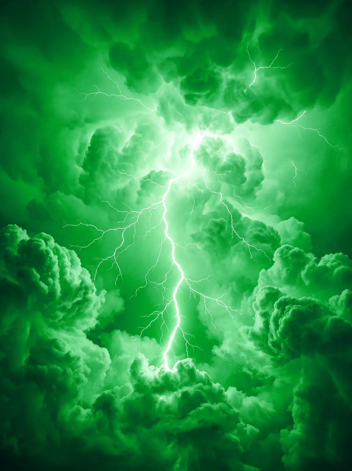 Tableau Foudre verte | en Métal Format A3