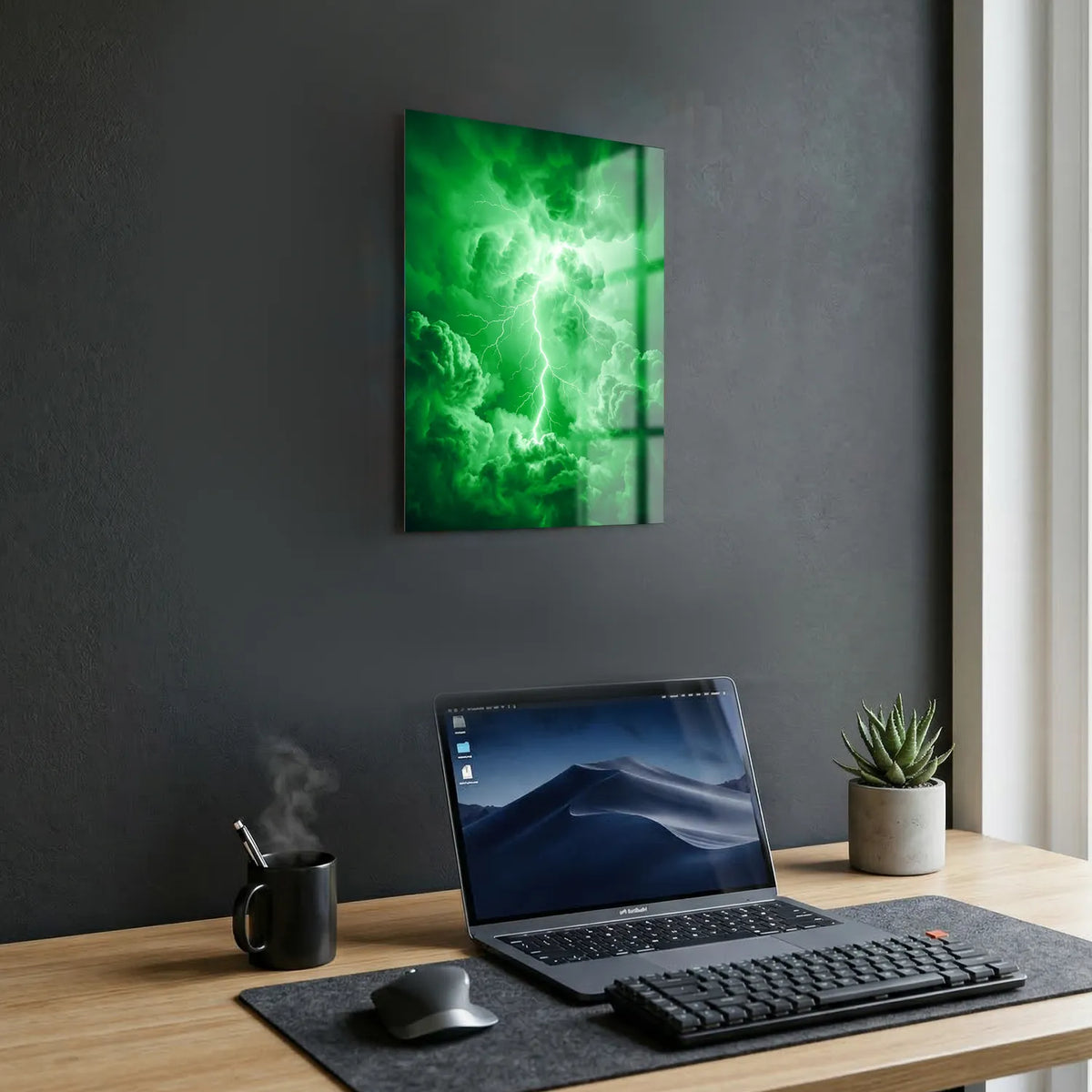 Tableau Foudre verte | en Métal Format A3