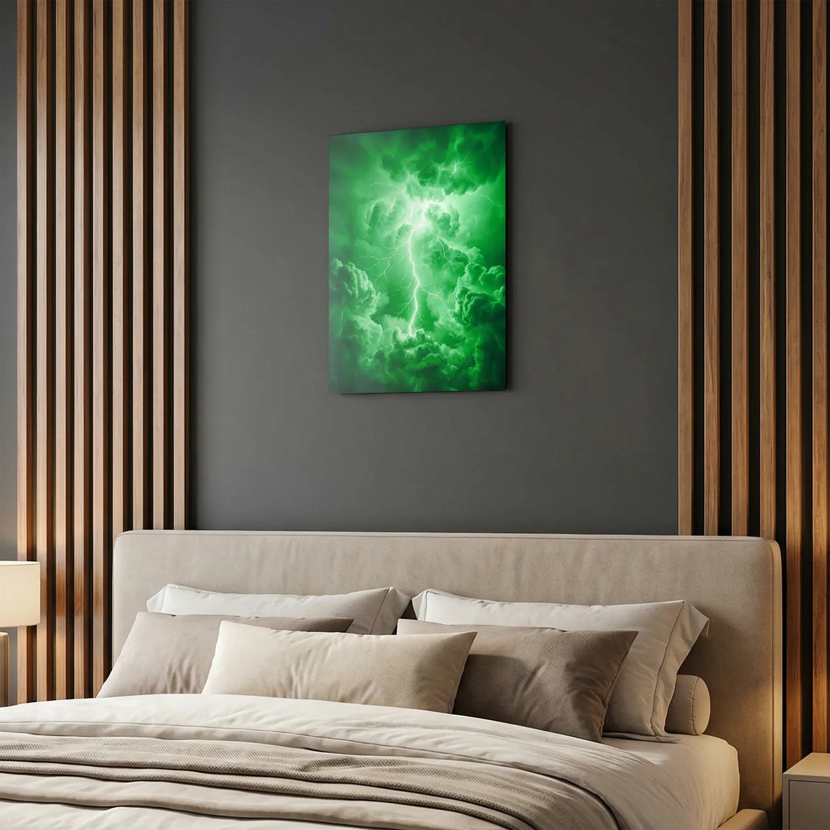 Tableau Foudre verte | en Métal Format A3