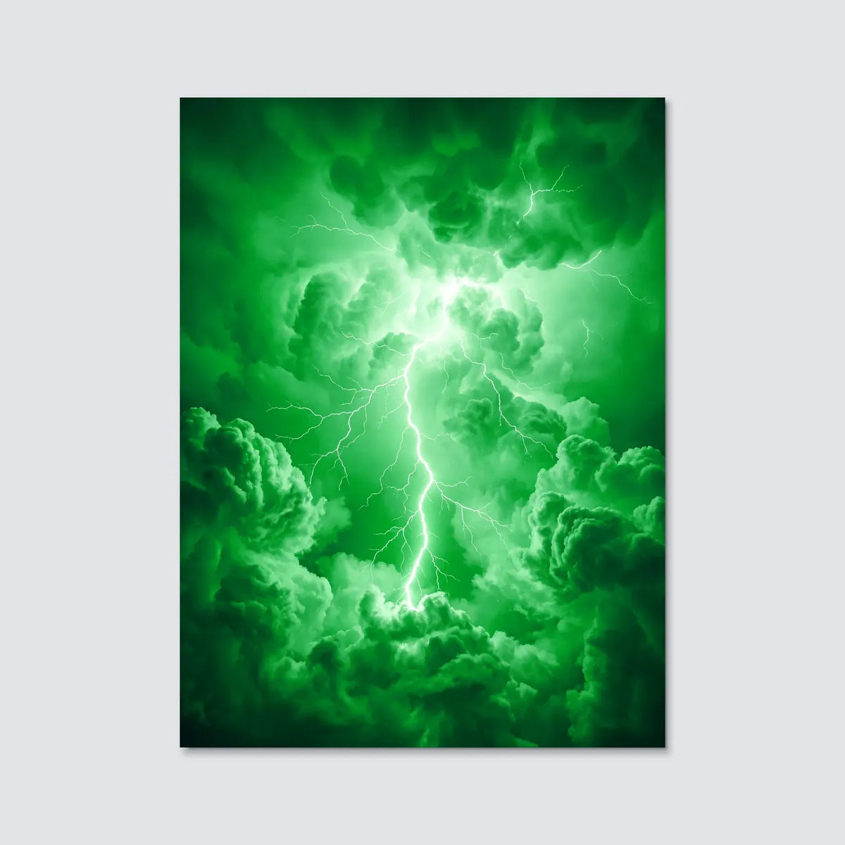 Tableau Foudre verte | en Métal Format A3