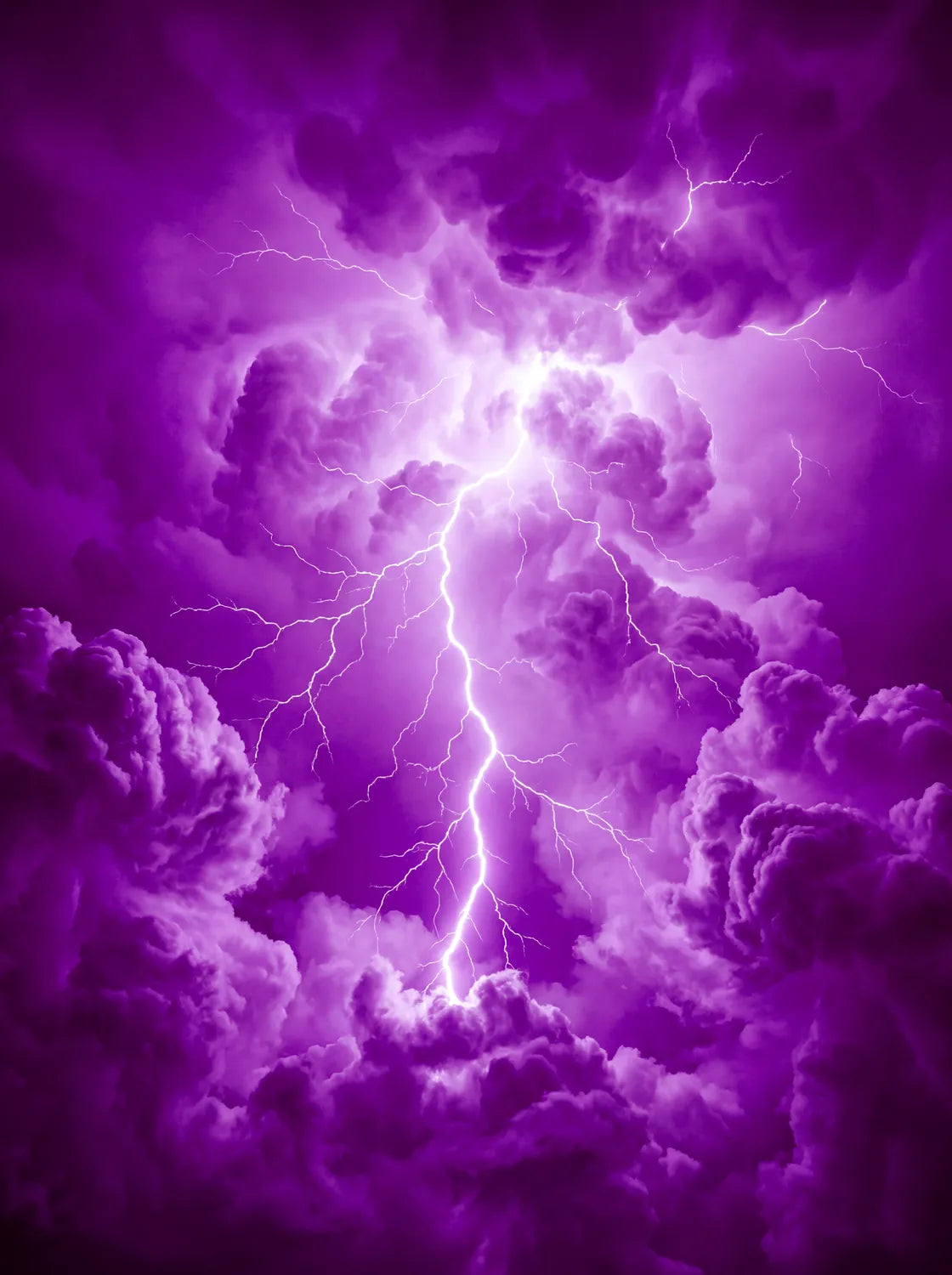 Tableau Foudre violette | en Métal Format A3