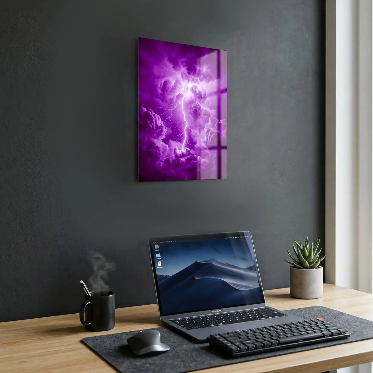 Tableau Foudre violette | en Métal Format A3