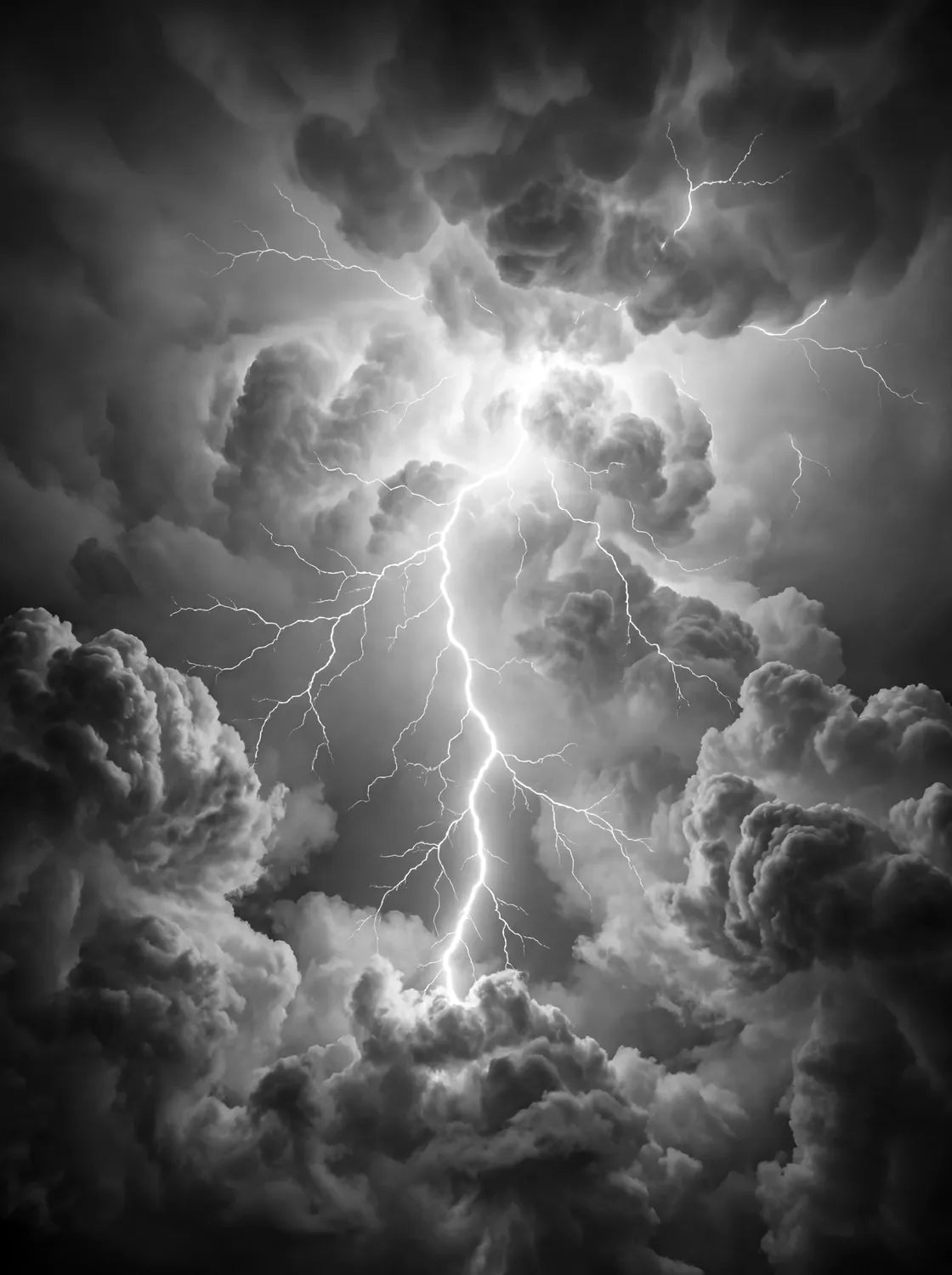 Tableau Foudre noire | en Métal Format A3