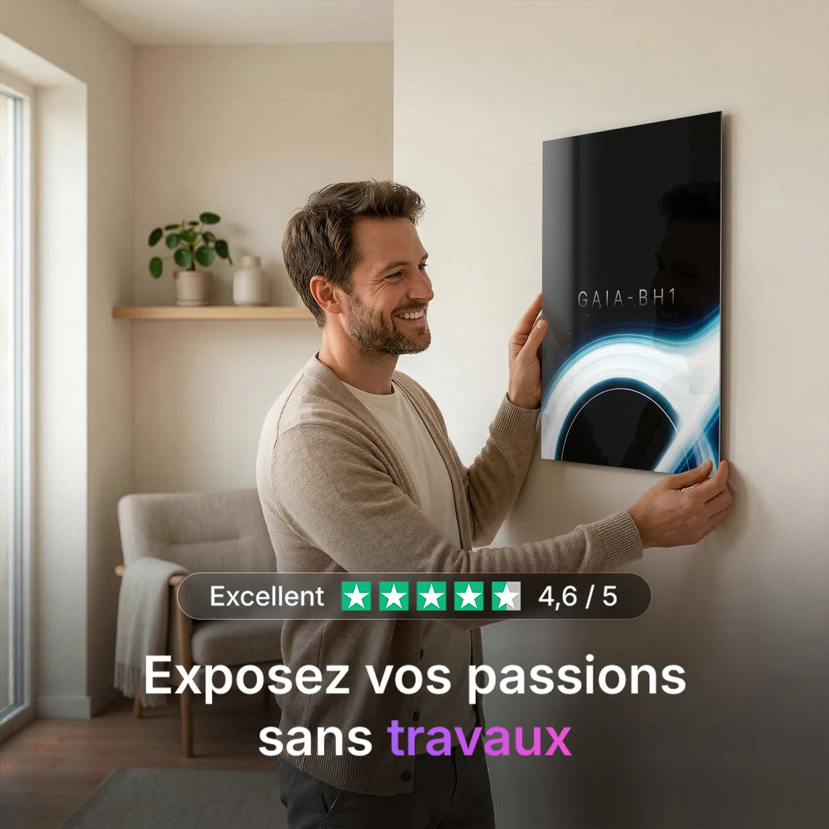 Tableau Gaia BH1 Horizon | en Métal Format A3