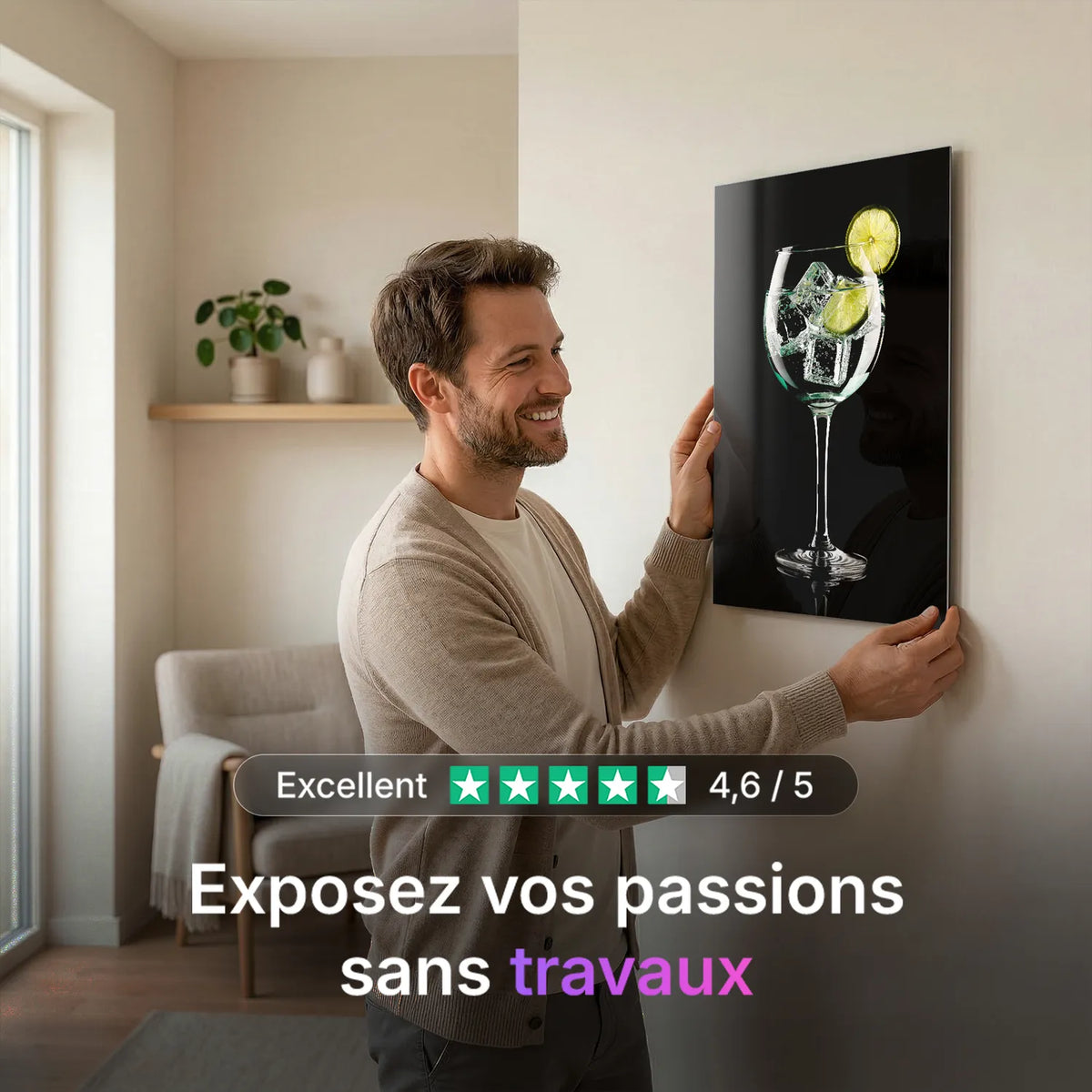 Tableau Gin Tonic | en Métal Format A3