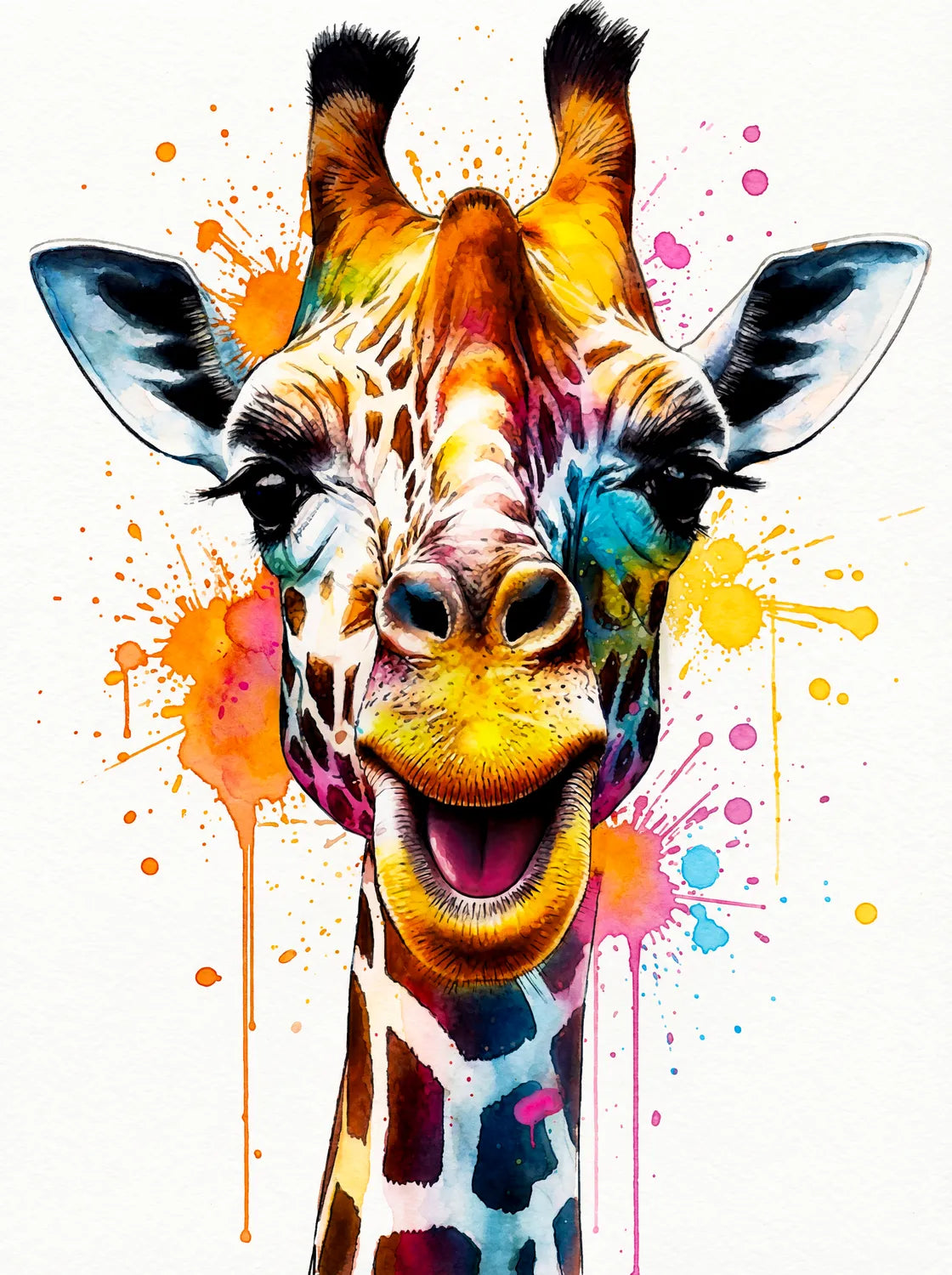 Tableau Girafe Artistique | en Métal Format A3