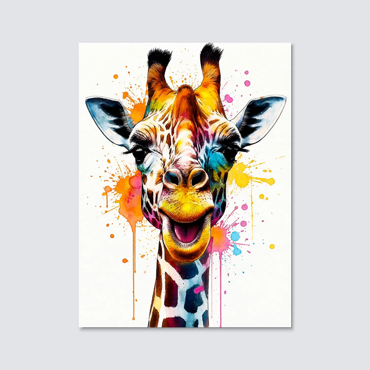 Tableau Girafe Artistique | en Métal Format A3