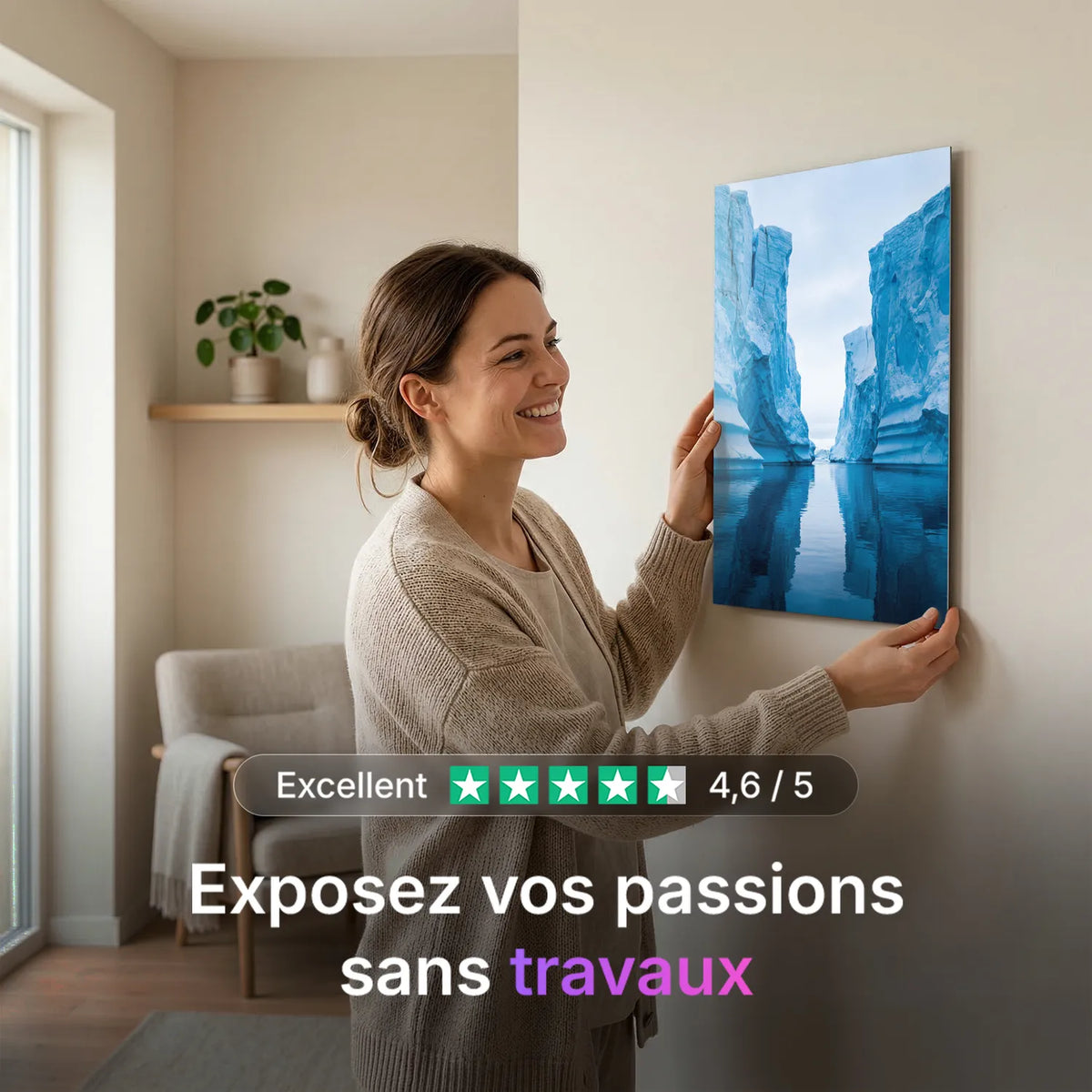 Tableau Glacier | en Métal Format A3