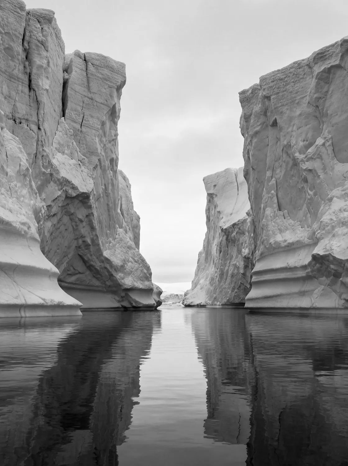 Tableau Glacier N&B | en Métal Format A3