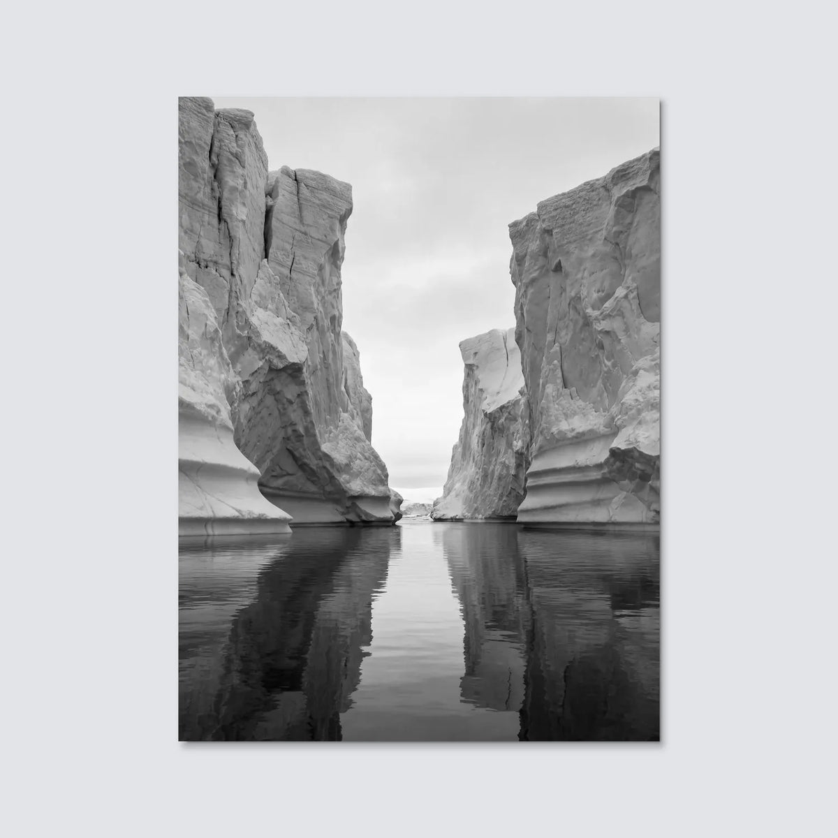 Tableau Glacier N&B | en Métal Format A3