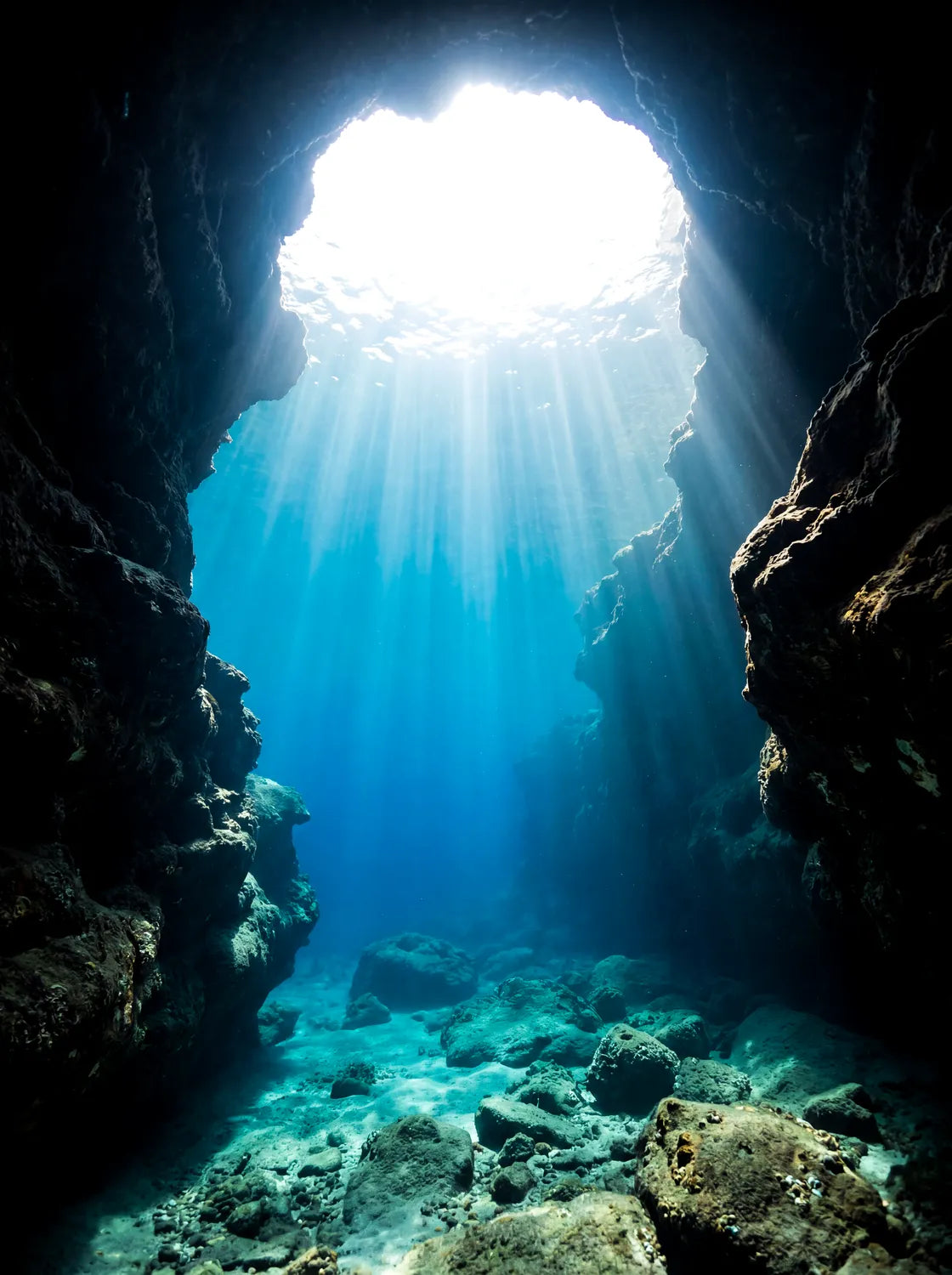 Tableau Grotte sous-marine | en Métal Format A3