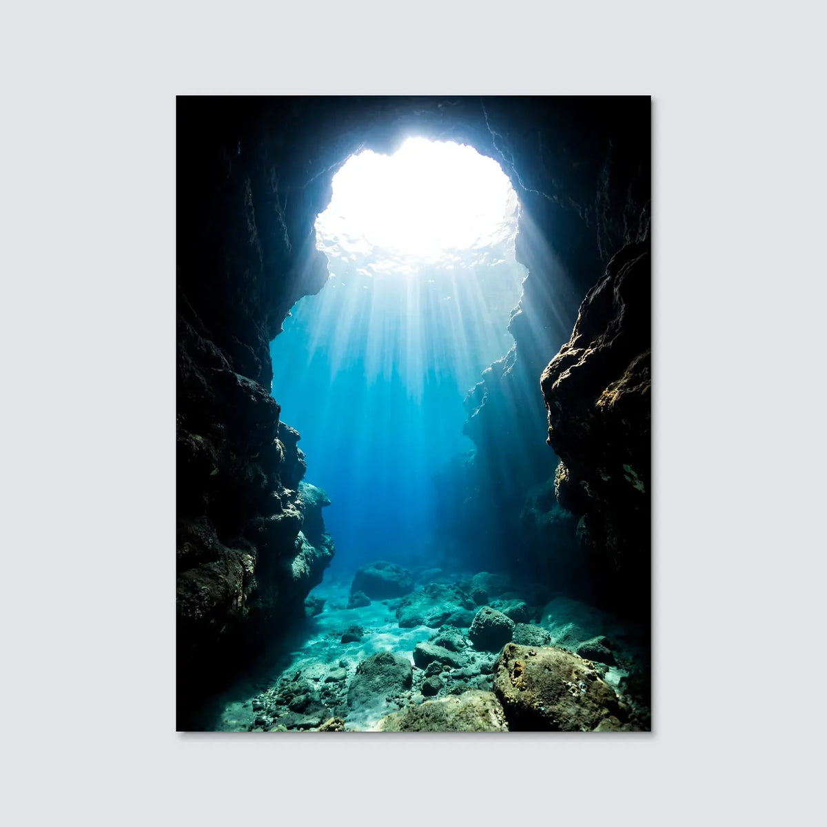 Tableau Grotte sous-marine | en Métal Format A3