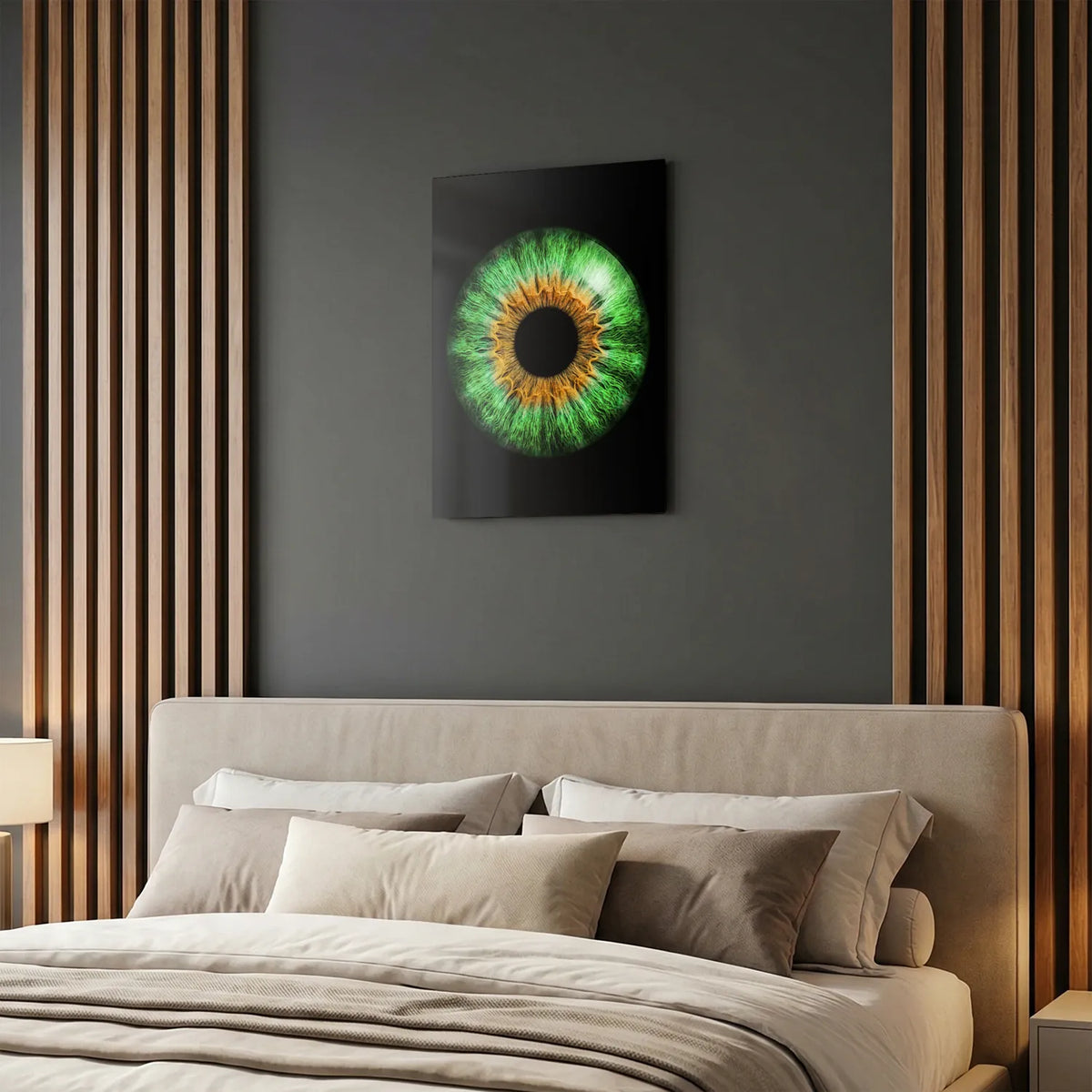 Tableau Iris vert | en Métal Format A3