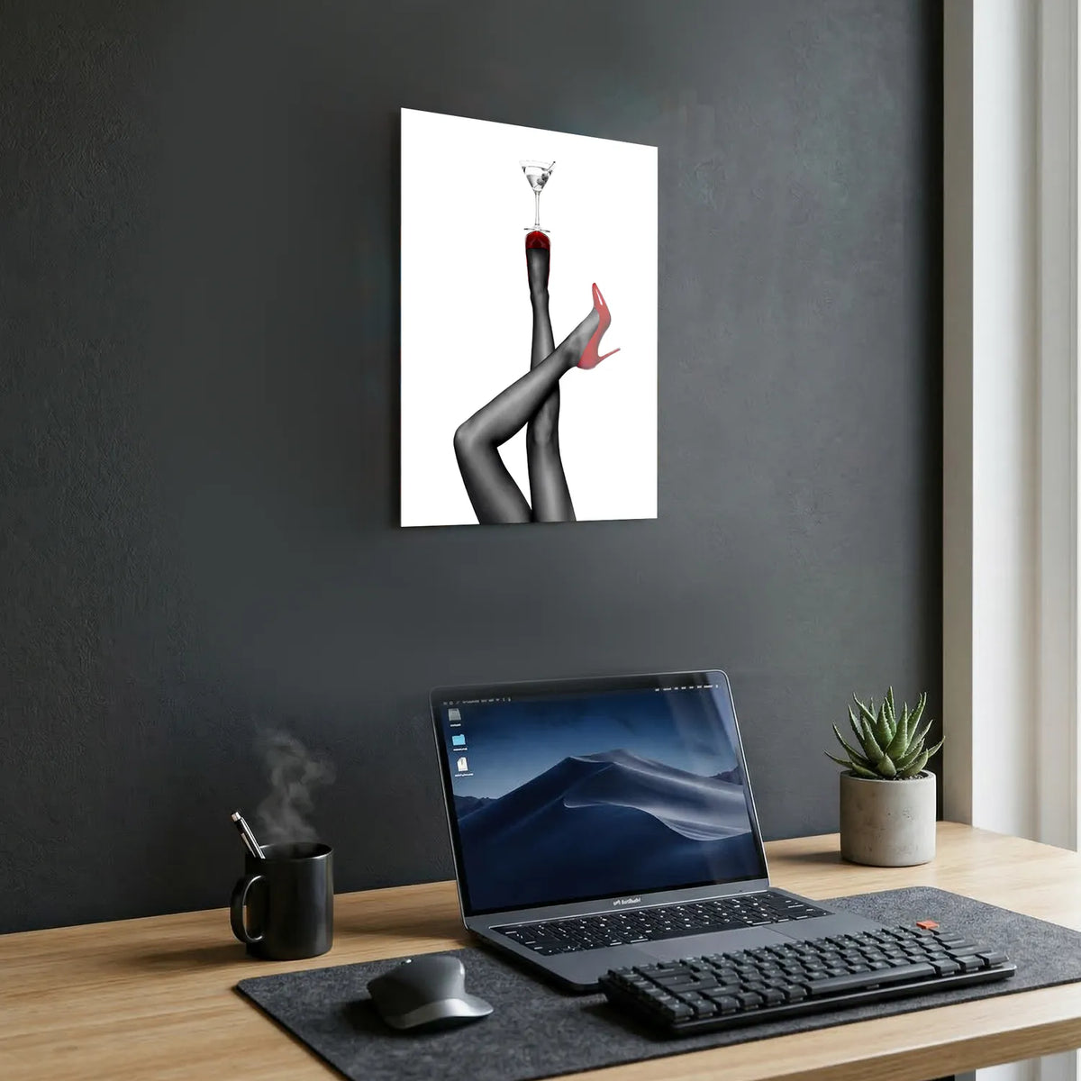 Tableau Cocktail & Talons Rouges | en Métal Format A3