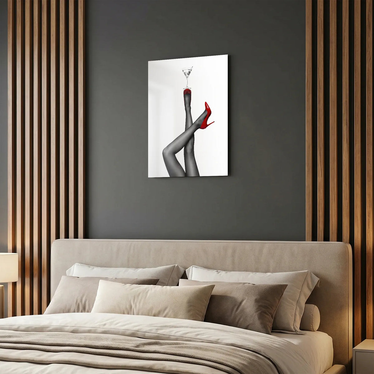 Tableau Cocktail & Talons Rouges | en Métal Format A3