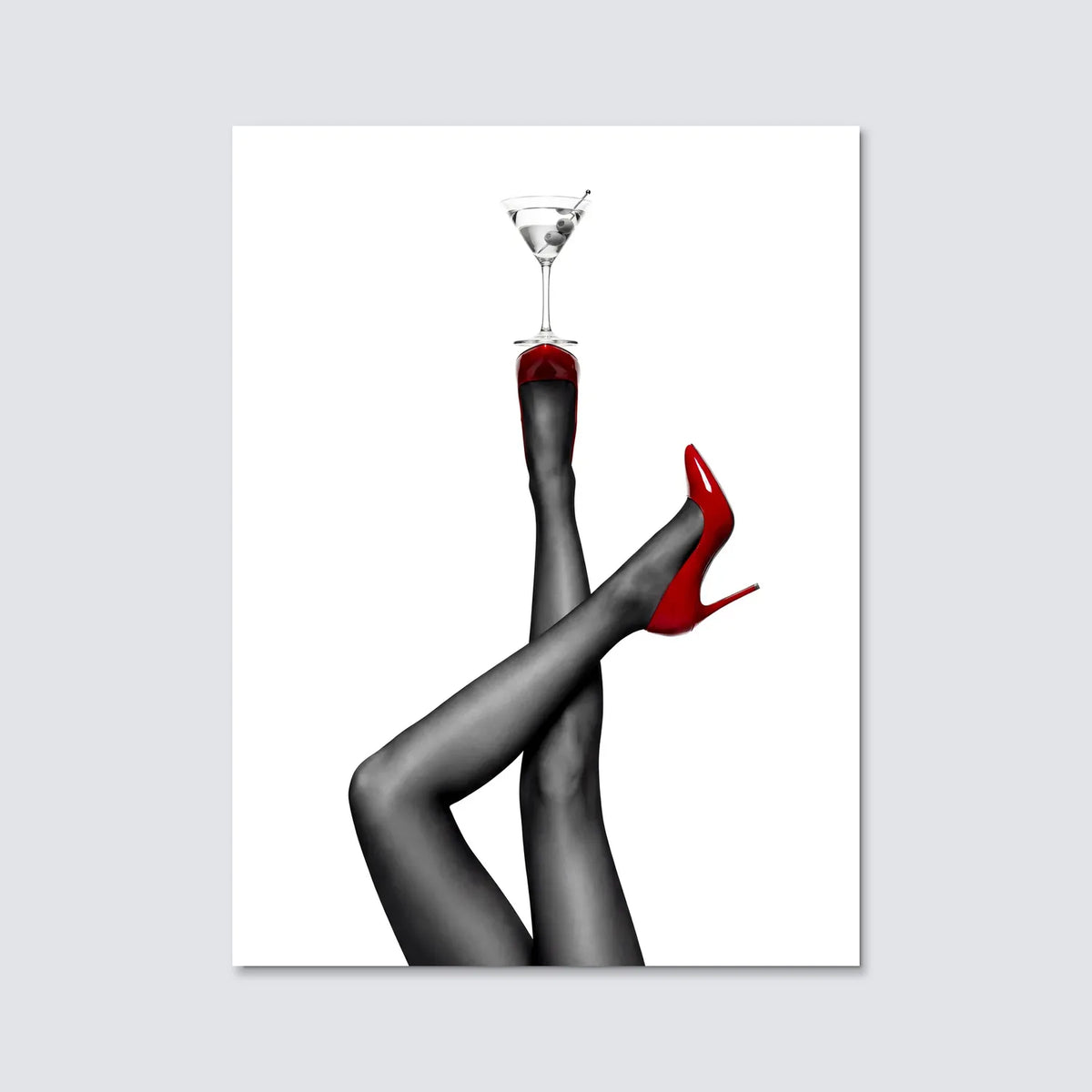 Tableau Cocktail & Talons Rouges | en Métal Format A3