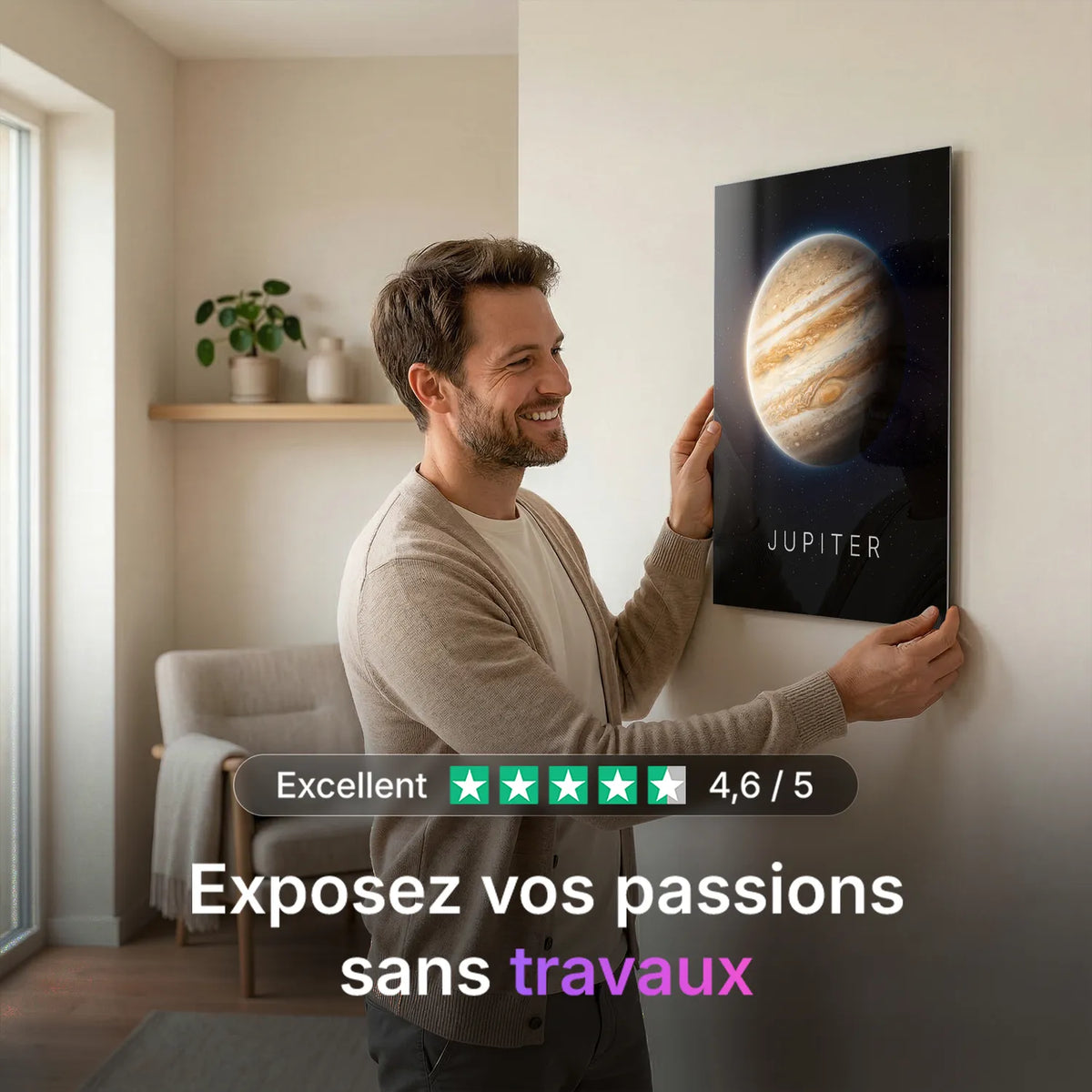Tableau Jupiter | en Métal Format A3