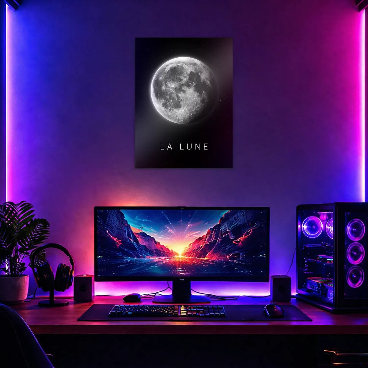 Tableau La Lune | en Métal Format A3