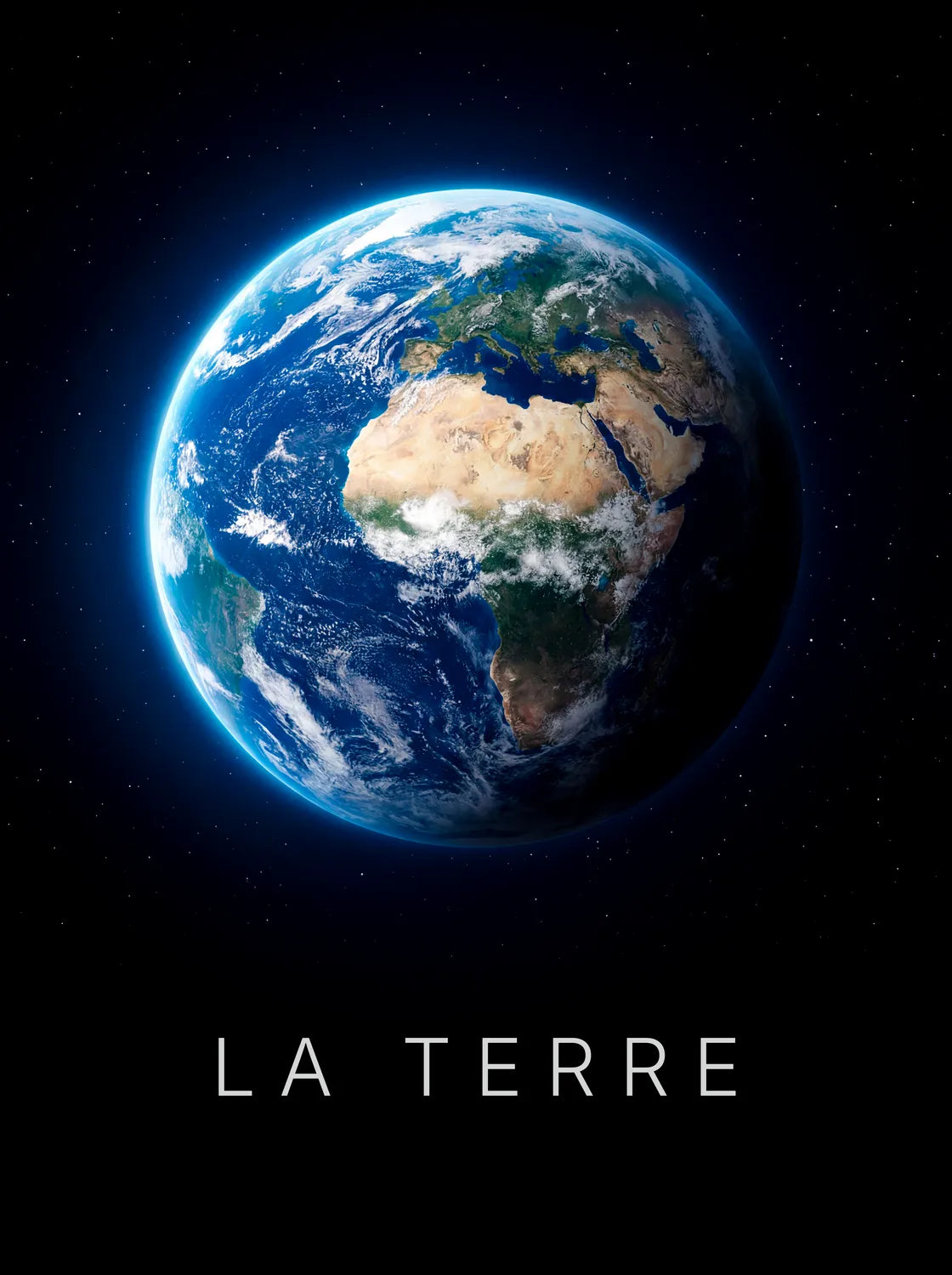 Tableau La Terre | en Métal Format A3