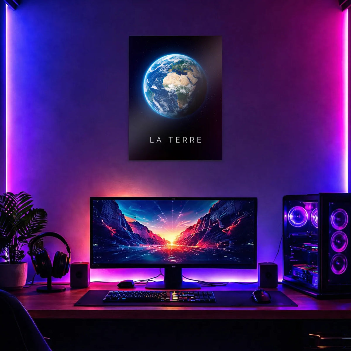 Tableau La Terre | en Métal Format A3