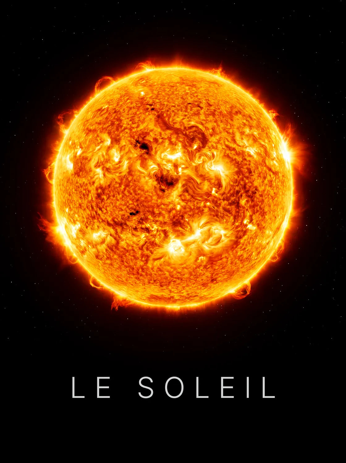 Tableau Le Soleil | en Métal Format A3