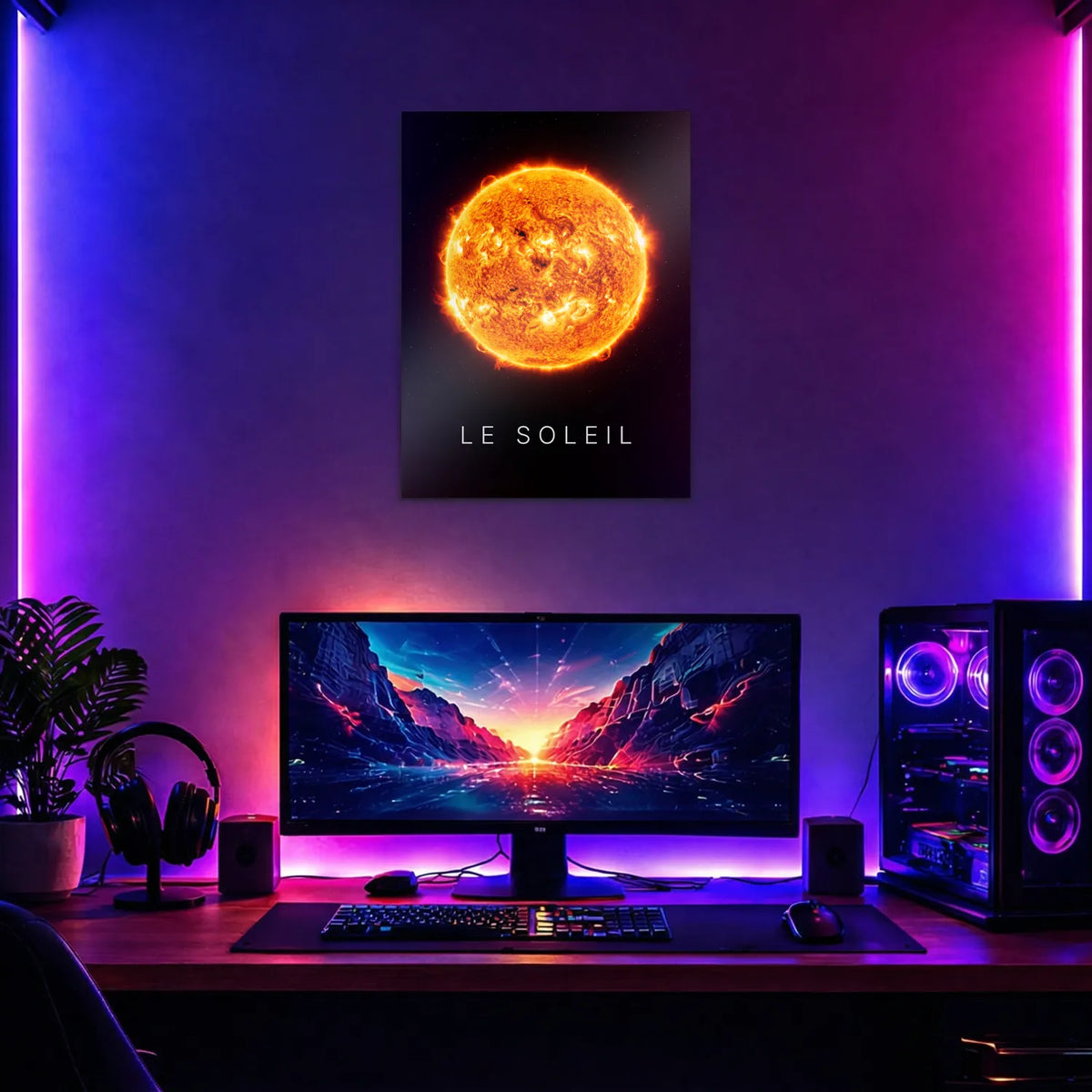 Tableau Le Soleil | en Métal Format A3