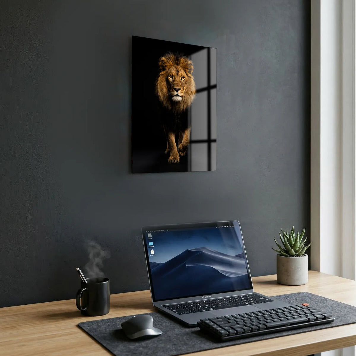 Tableau Lion en Marche | en Métal Format A3