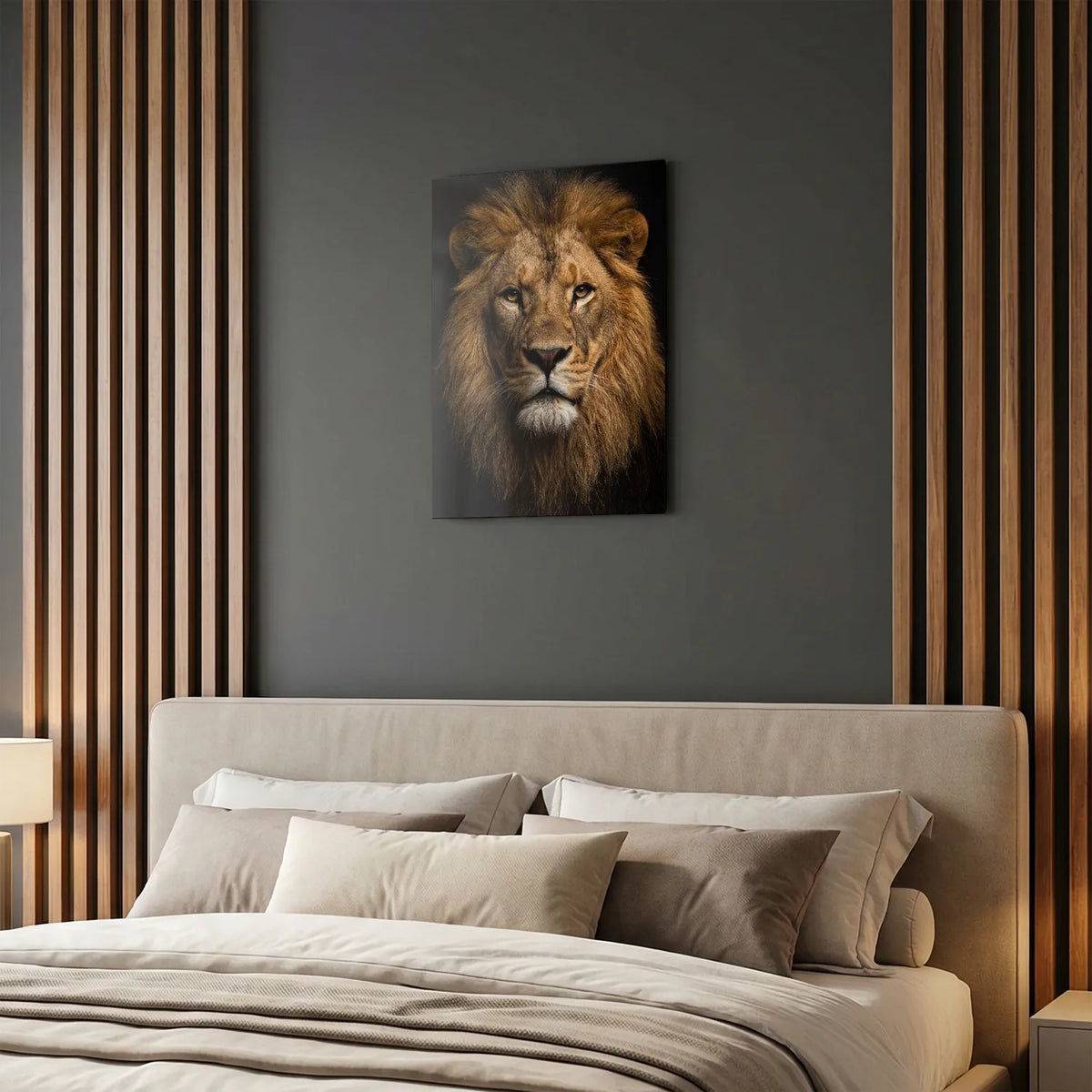 Tableau Portrait de Lion | en Métal Format A3