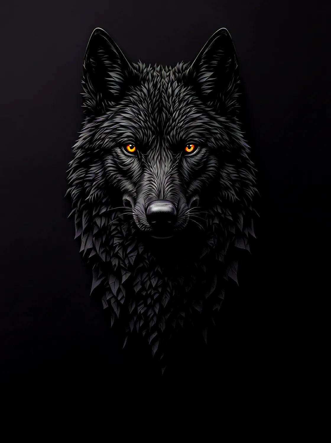 Tableau Loup Nocturne | en Métal Format A3
