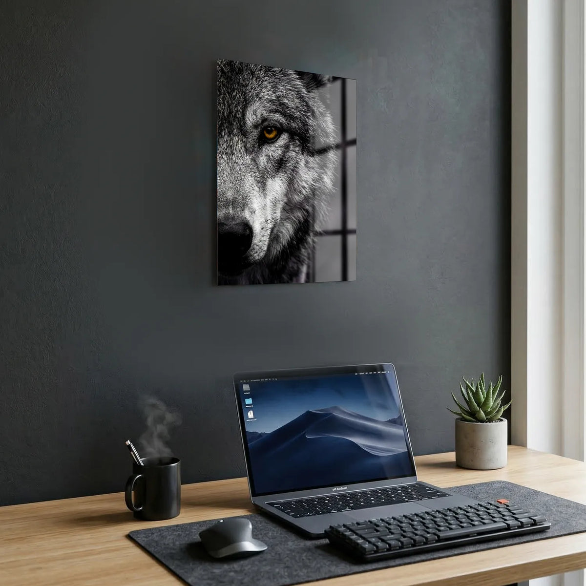 Tableau Loup Portrait | en Métal Format A3