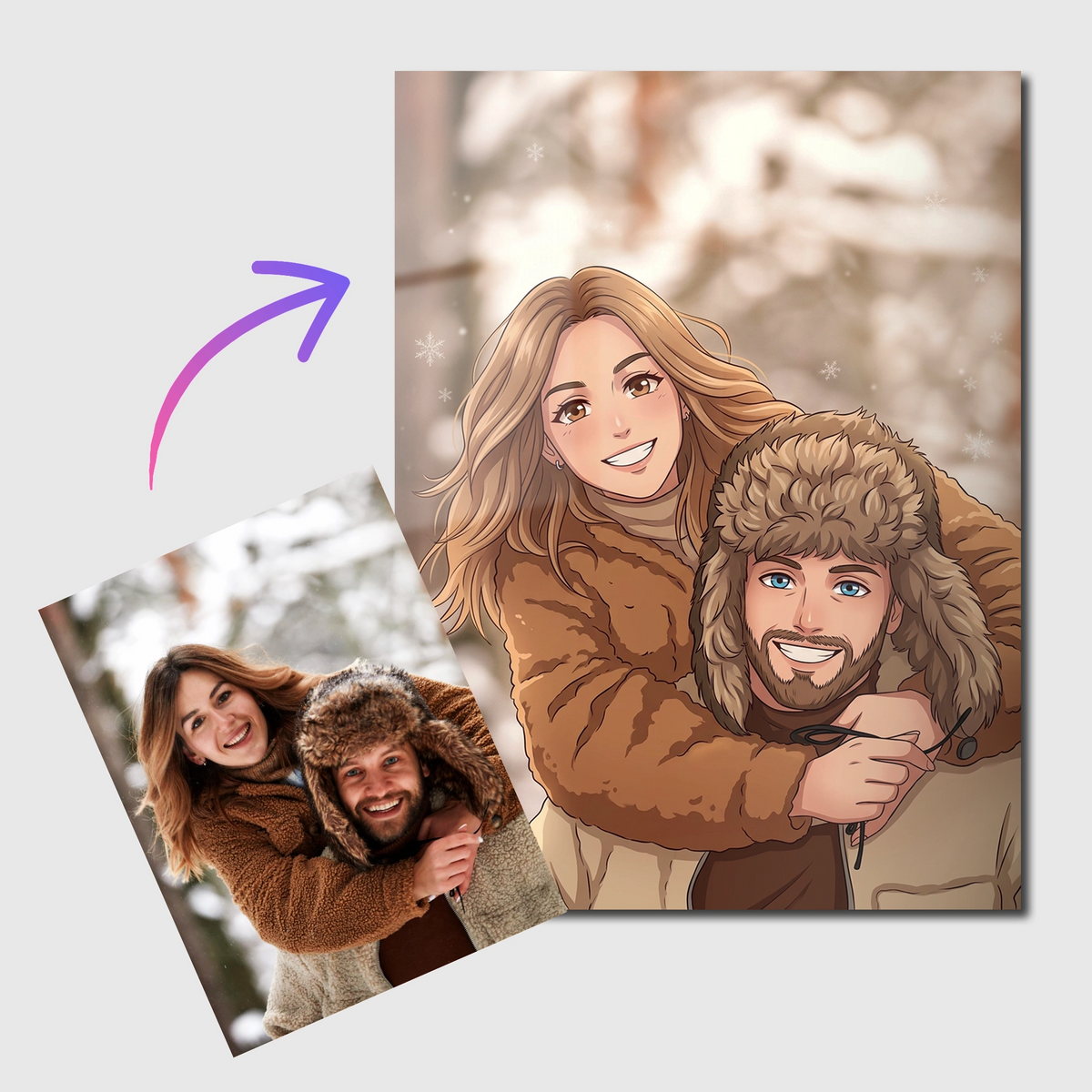 Tableau photo stylisé - Manga | en Métal Format A3