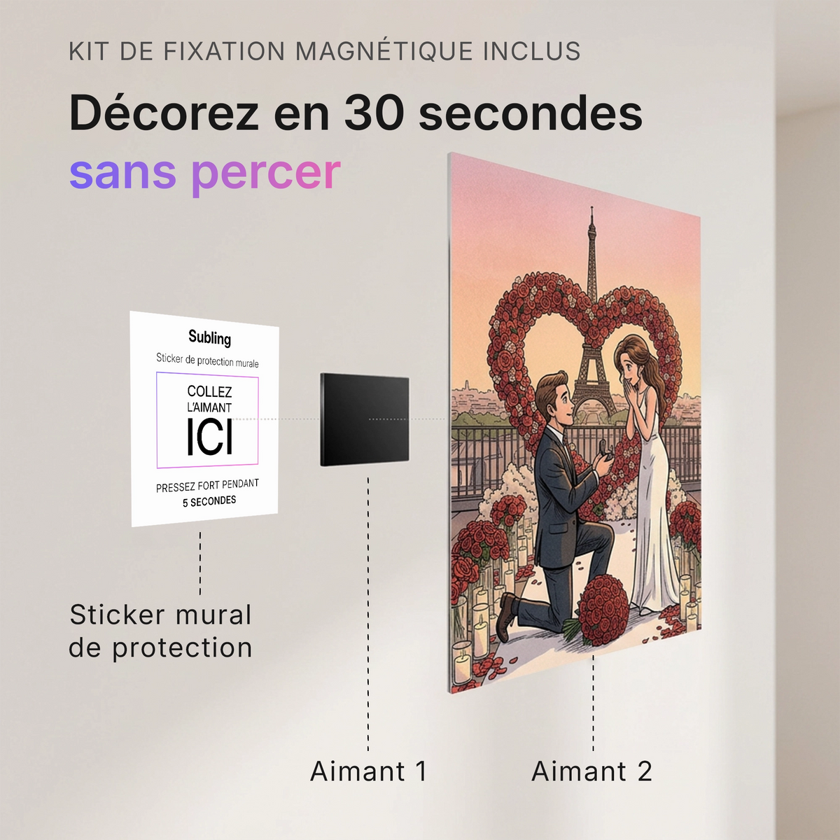 Tableau photo stylisé - Manga | en Métal Format A3