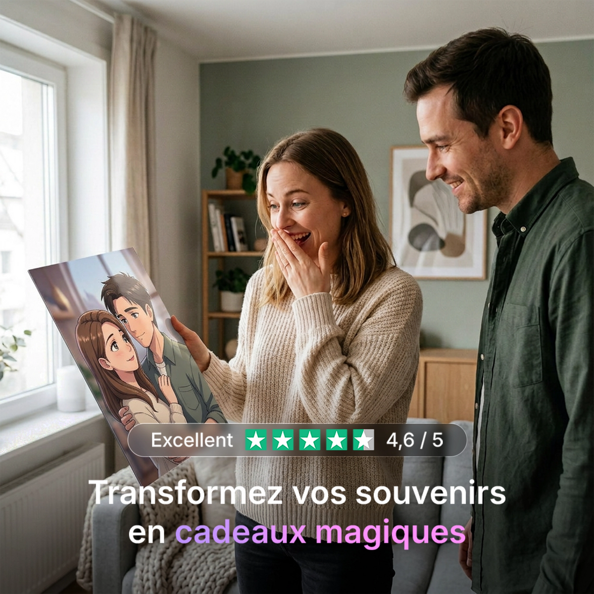 Tableau photo stylisé - Manga | en Métal Format A3