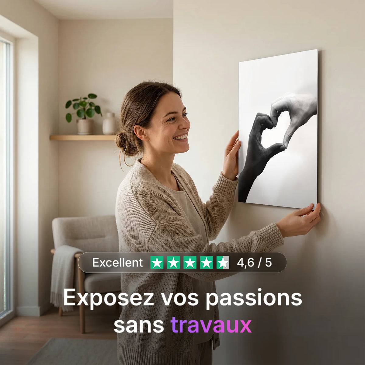 Tableau Union claire | en Métal Format A3